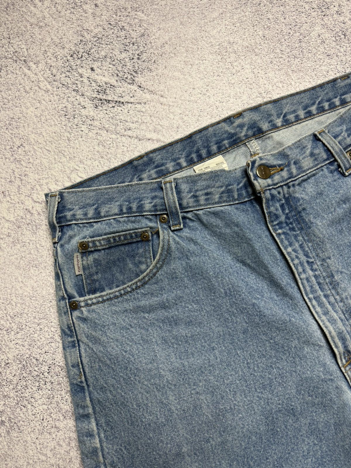 Carhartt Vintage Carhartt Jeans Work Skate Denim Pants Leather Logo Size US 38 / EU 54 - 14 Thumbnail