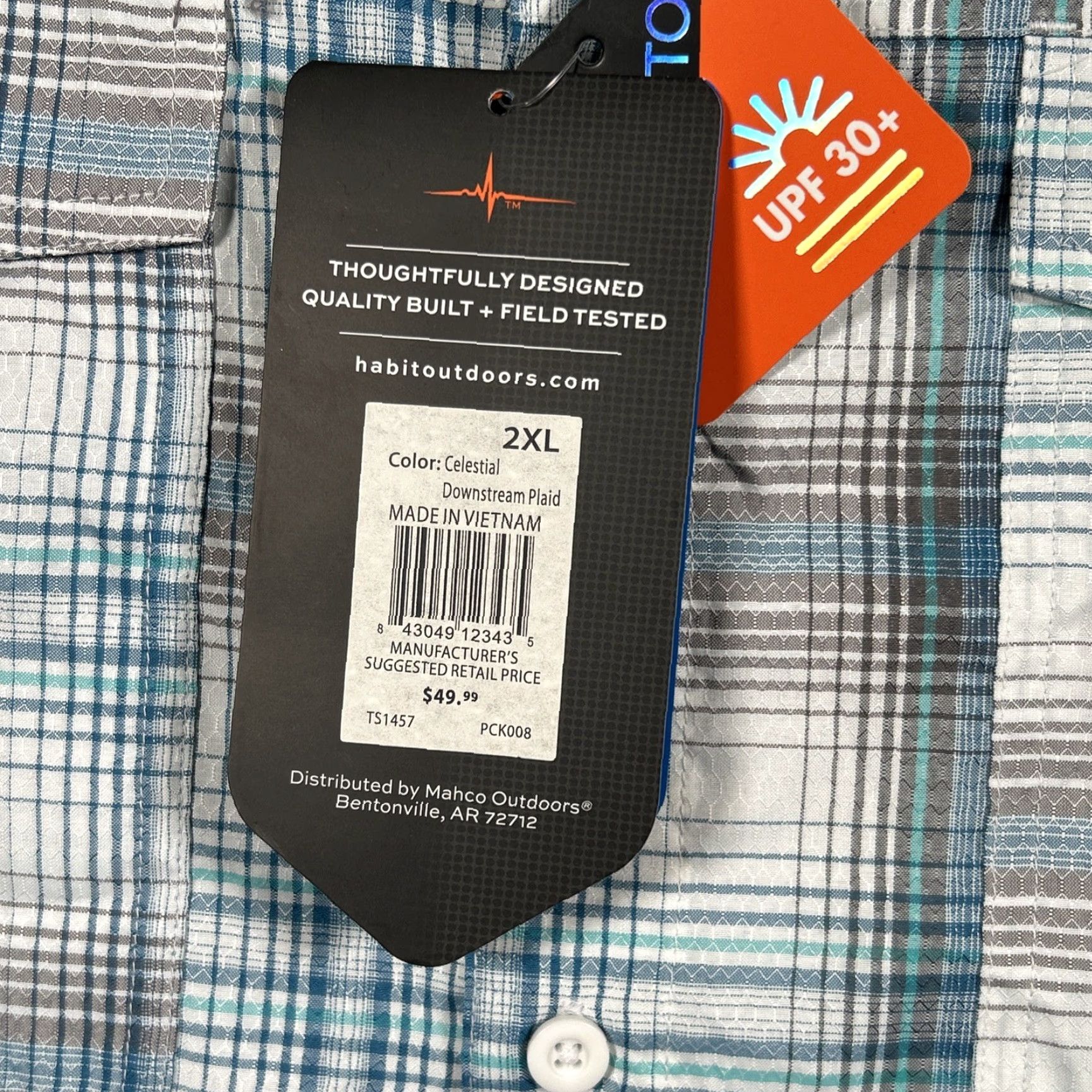 Habitat Habit Boritas Bay Celestial River Shirt Mens XXL Fishing Long Sleeve Button Down Size US XXL / EU 58 / 5 - 7 Thumbnail