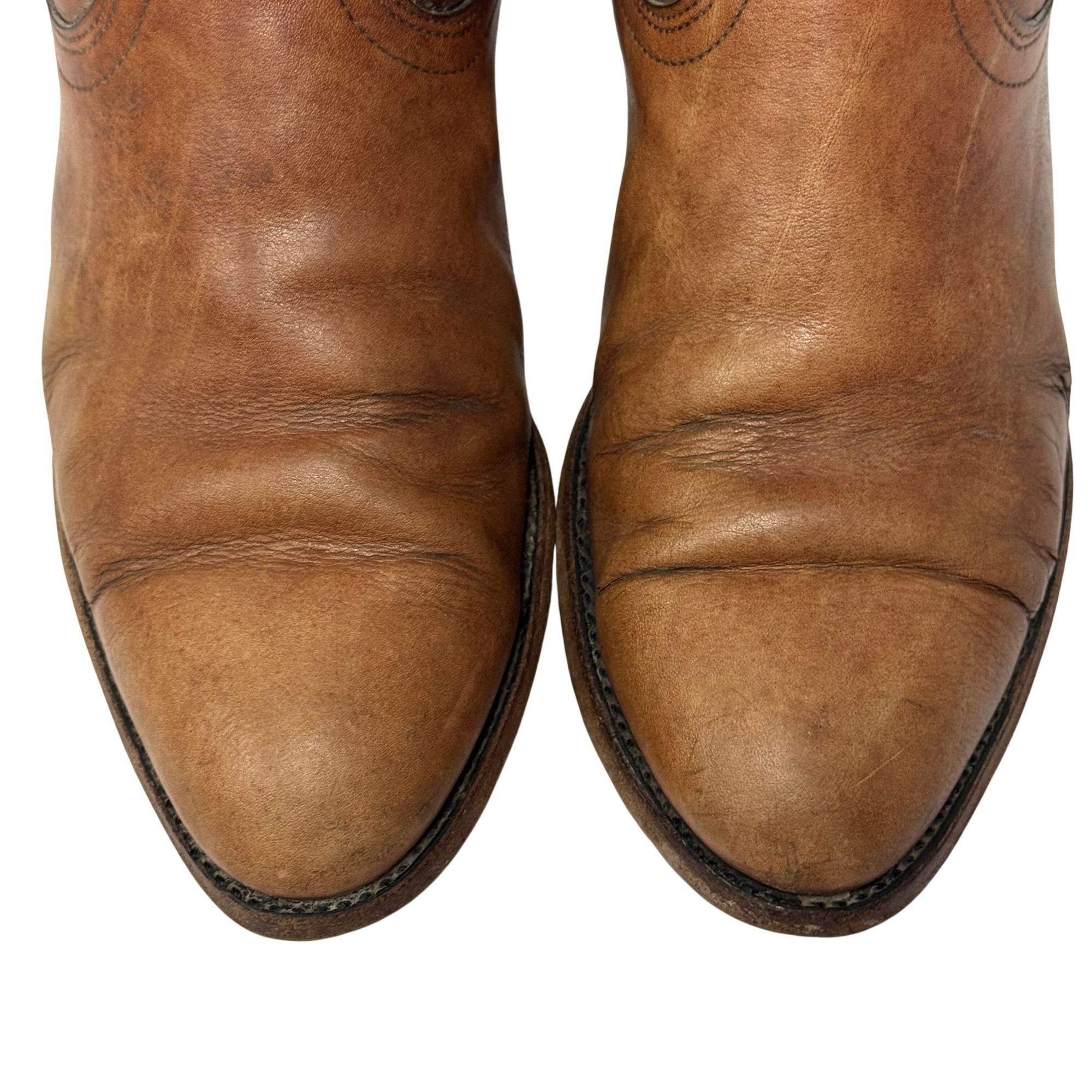 Frye Vtg FRYE COGNAC Leather Distressed Cowboy Western Boots Size US 9 / EU 42 - 5 Thumbnail