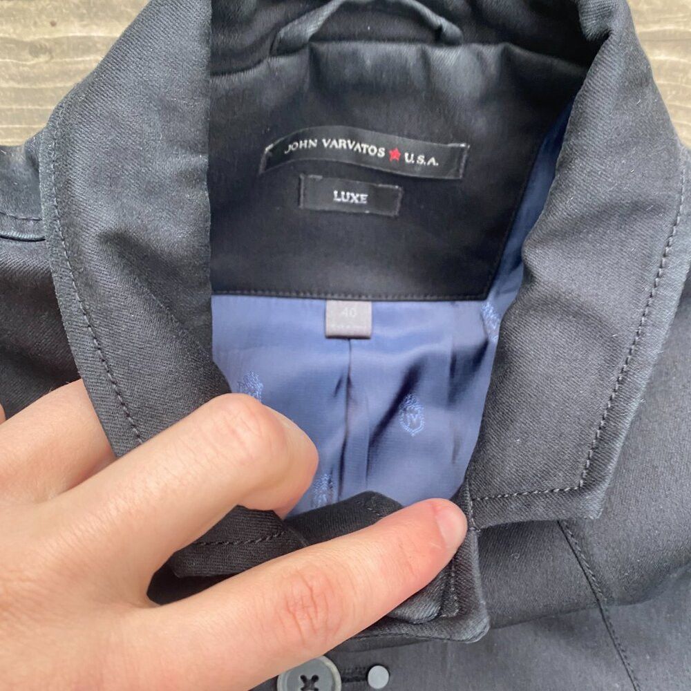 John Varvatos FW15 John Varvatos Luxe Cotton Utility Jacket Size 40 Black Size US L / EU 52-54 / 3 - 8 Thumbnail