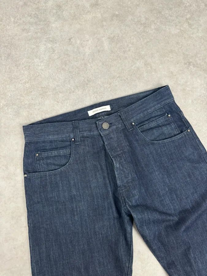 Balmain 2010s Pierre Balmain Navy Brut Slim Denim Jeans Size US 30 / EU 46 - 7 Thumbnail
