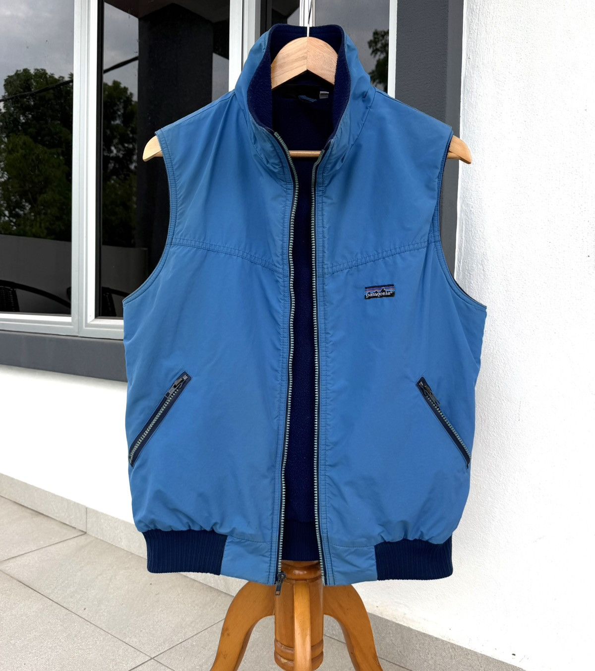 Patagonia Vintage 80s Patagonia Fleece Lined Vest Blue Outdoor USA Size US M / EU 48-50 / 2 - 1 Thumbnail