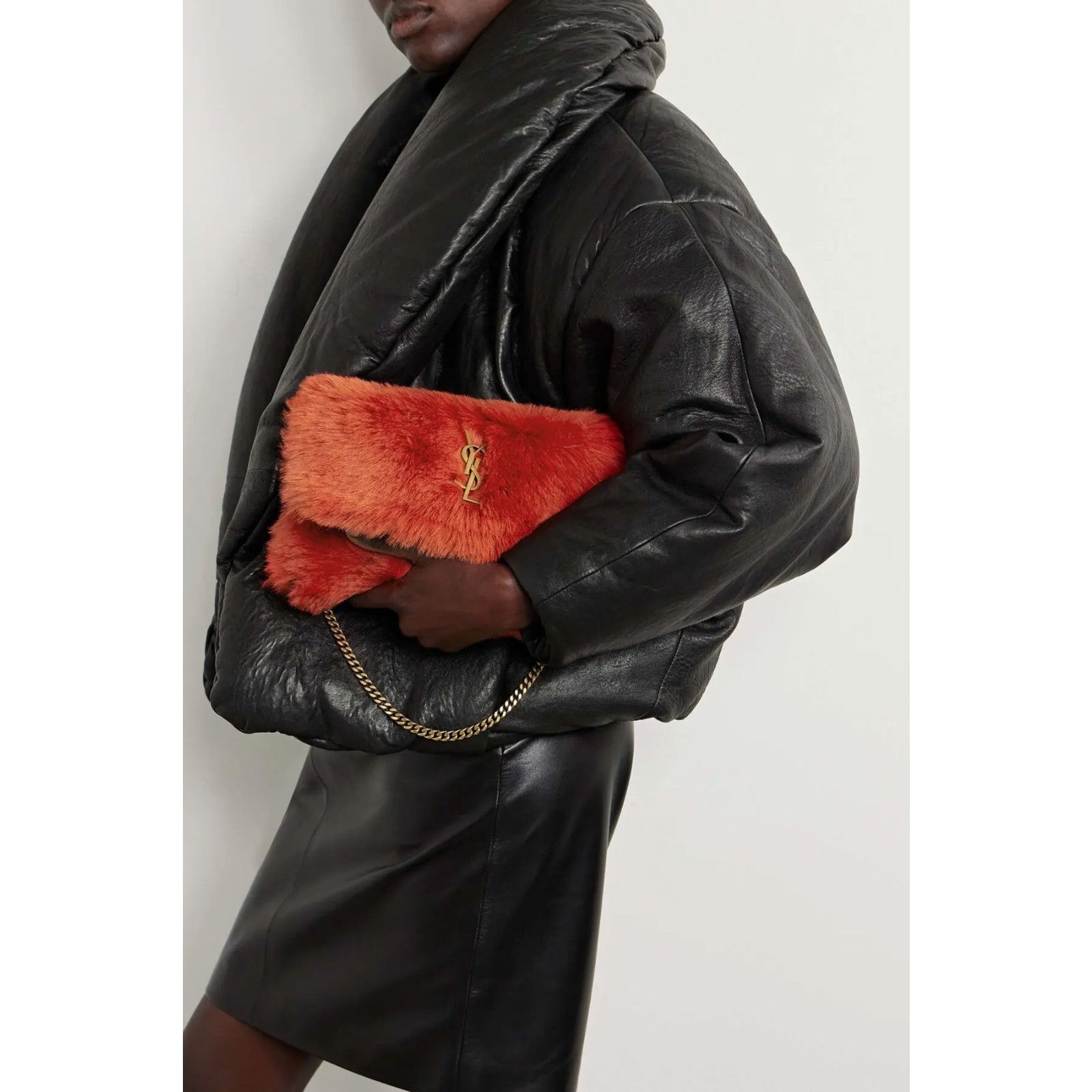 Yves Saint Laurent Saint Laurent Small Kate YSL Red Reversible Faux Fur Bag Size ONE SIZE - 7 Thumbnail