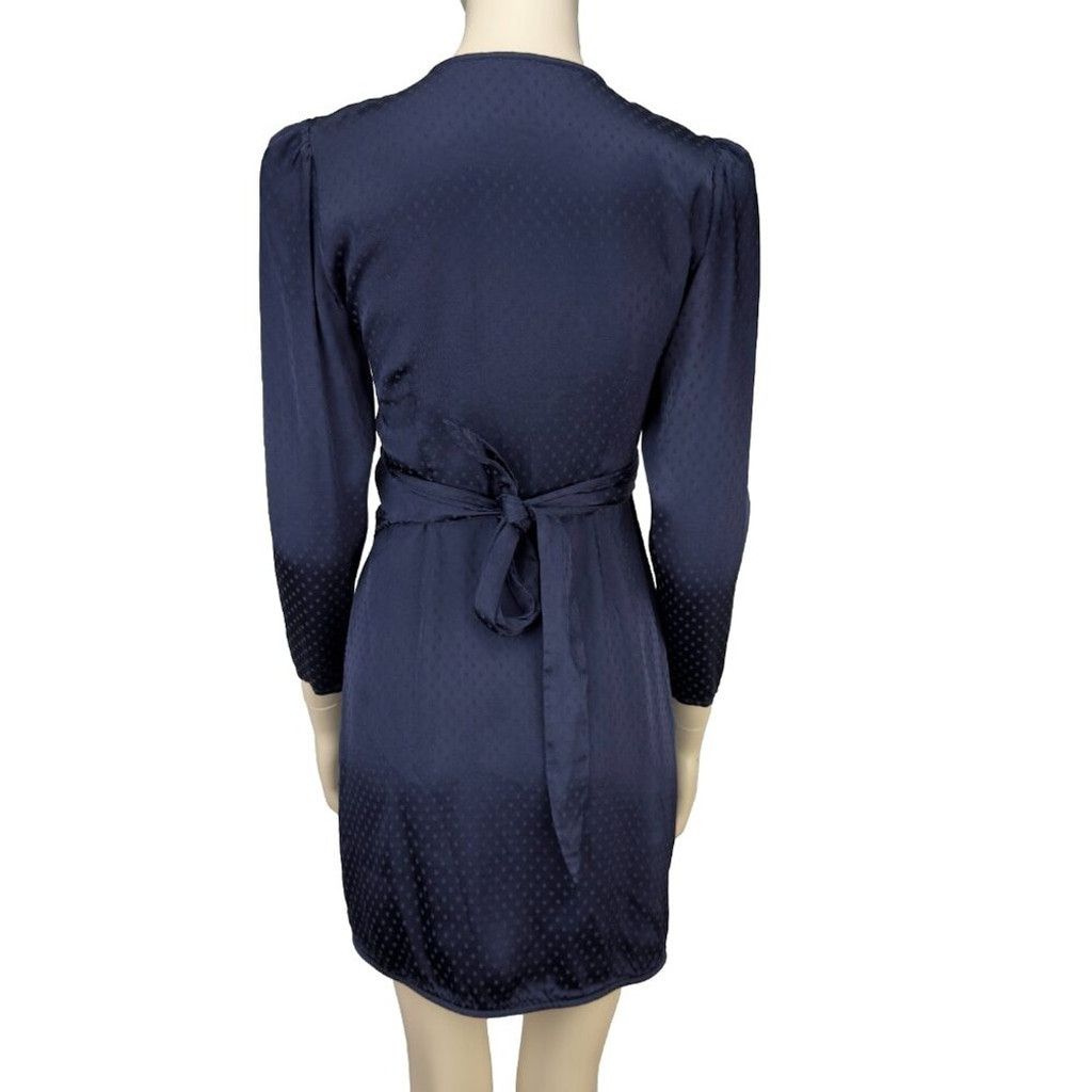 Other WILFRED ARITZIA Callie Satin Wrap Dotted Navy Mini Dress XS Size XS / US 0-2 / IT 36-38 - 6 Thumbnail