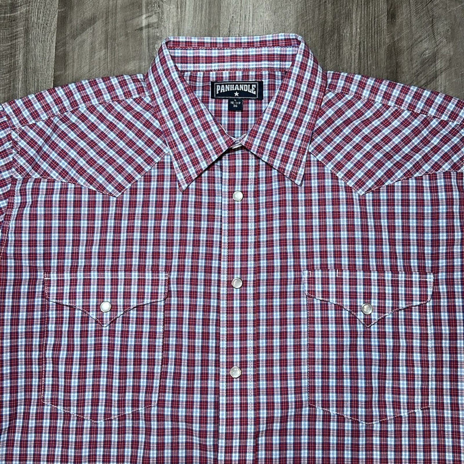 Panhandle Slim Panhandle Western Plaid Long Sleeve Pearl Snap - Large Size US L / EU 52-54 / 3 - 5 Thumbnail