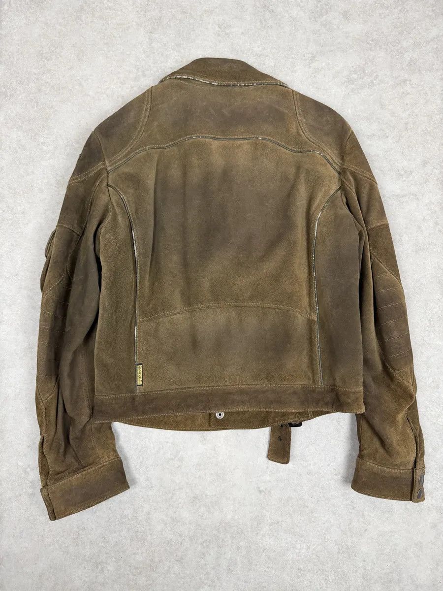 Armani 2000s Armani Beige Suede Leather Perfecto Jacket Size US M / EU 48-50 / 2 - 2 Thumbnail