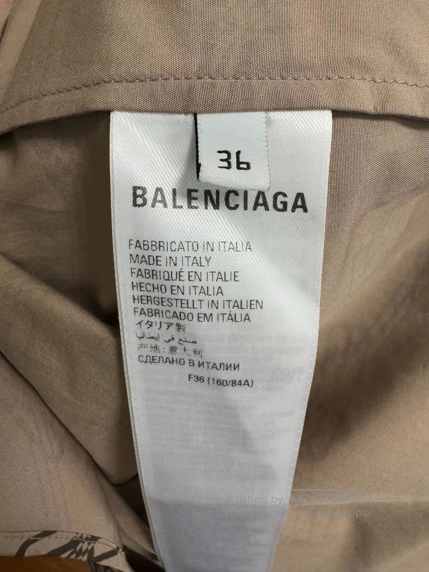 Balenciaga Balenciaga Brown Print Short Sleeve Shirt. Size XS / US 0-2 / IT 36-38 - 5 Thumbnail