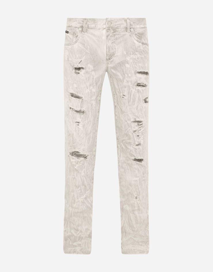 Dolce & Gabbana o1y0125 Logo Jeans in Light Grey Size US 30 / EU 46 - 1 Thumbnail