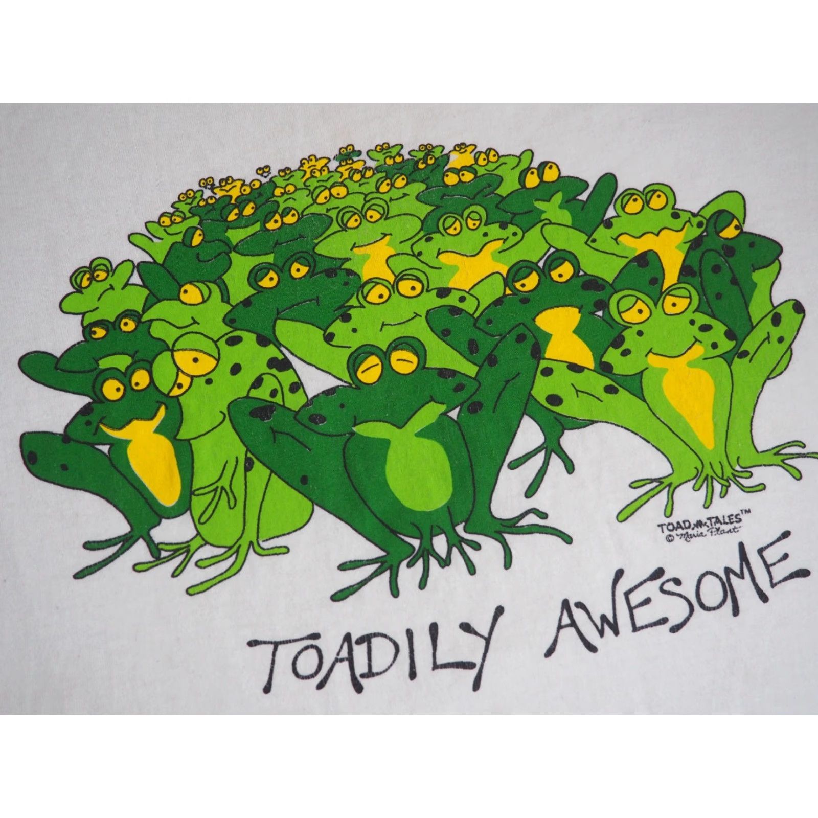 Vintage VTG 90s Oneita Toad Tales Toadily Frog Nature Joke Art White Tee T-Shirt XL Unisex Graphic Cotton Blend Short Sleeve XS? Size US XL / EU 56 / 4 - 4 Thumbnail