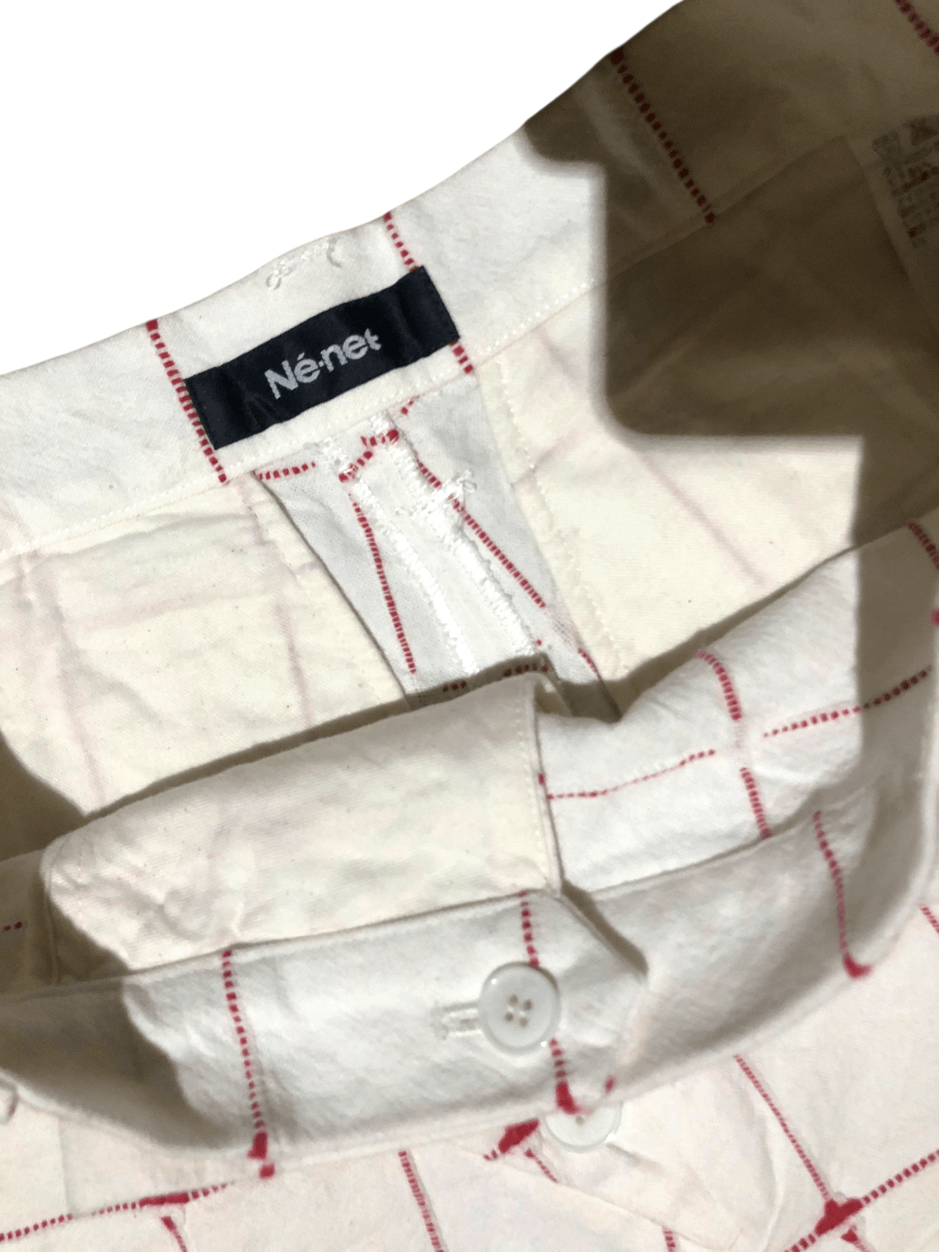 Ne-Net Japanese Brand Issey Miyake Né-net Red Grid Stitched Size 28" / US 6 / IT 42 - 5 Thumbnail