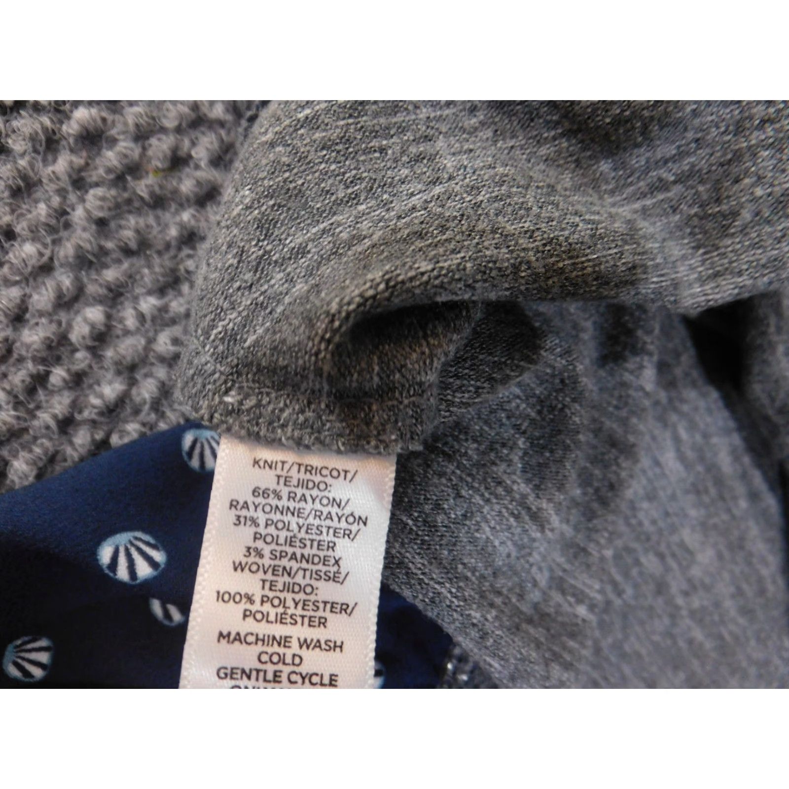 Loft LOFT Sweater Womens Large Gray Blue Ruffle Hem Long Sleeve Pullover Layered Top Size L / US 10 / IT 46 - 6 Thumbnail
