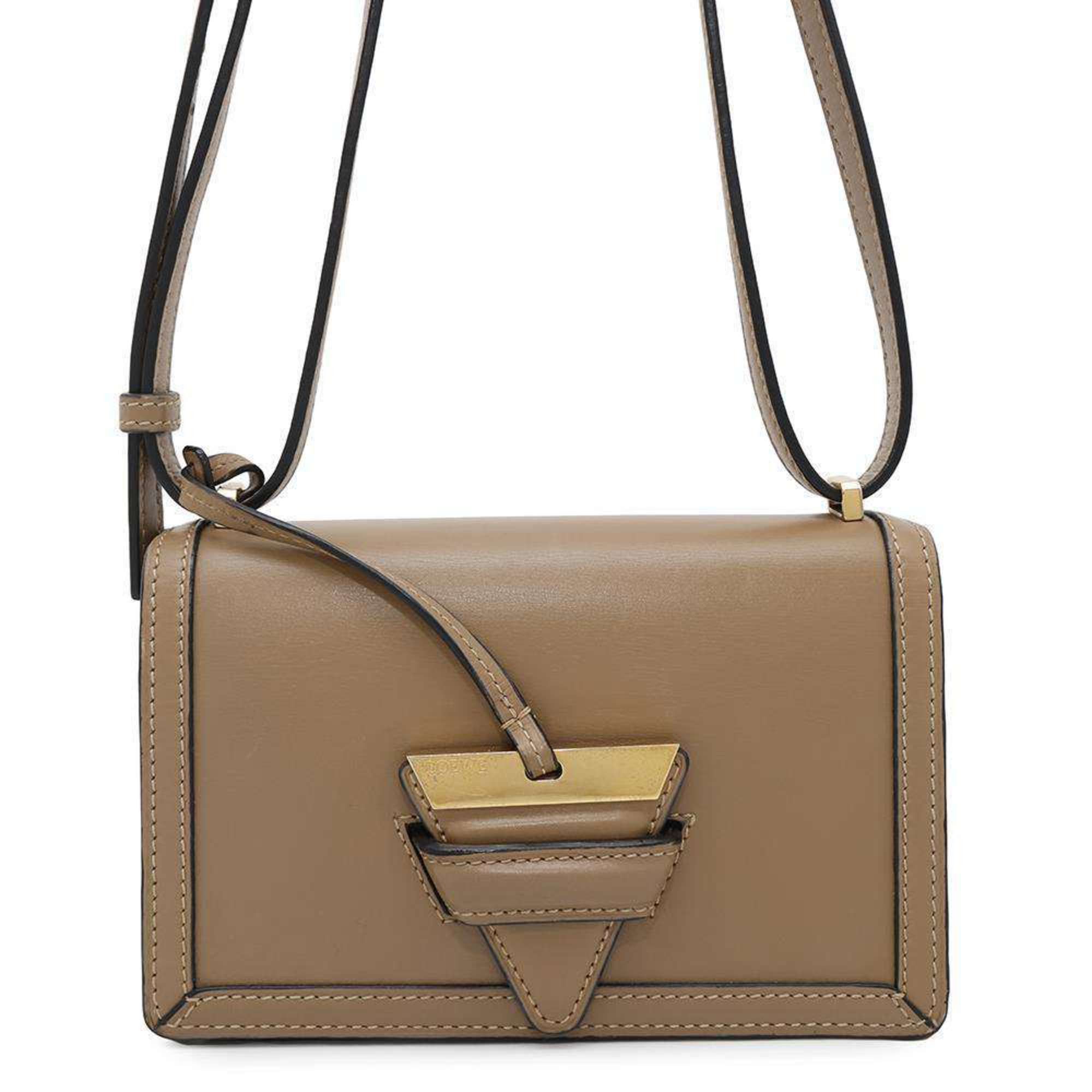 Loewe Barcelona Mini Leather Shoulder Bag in Beige, Women's