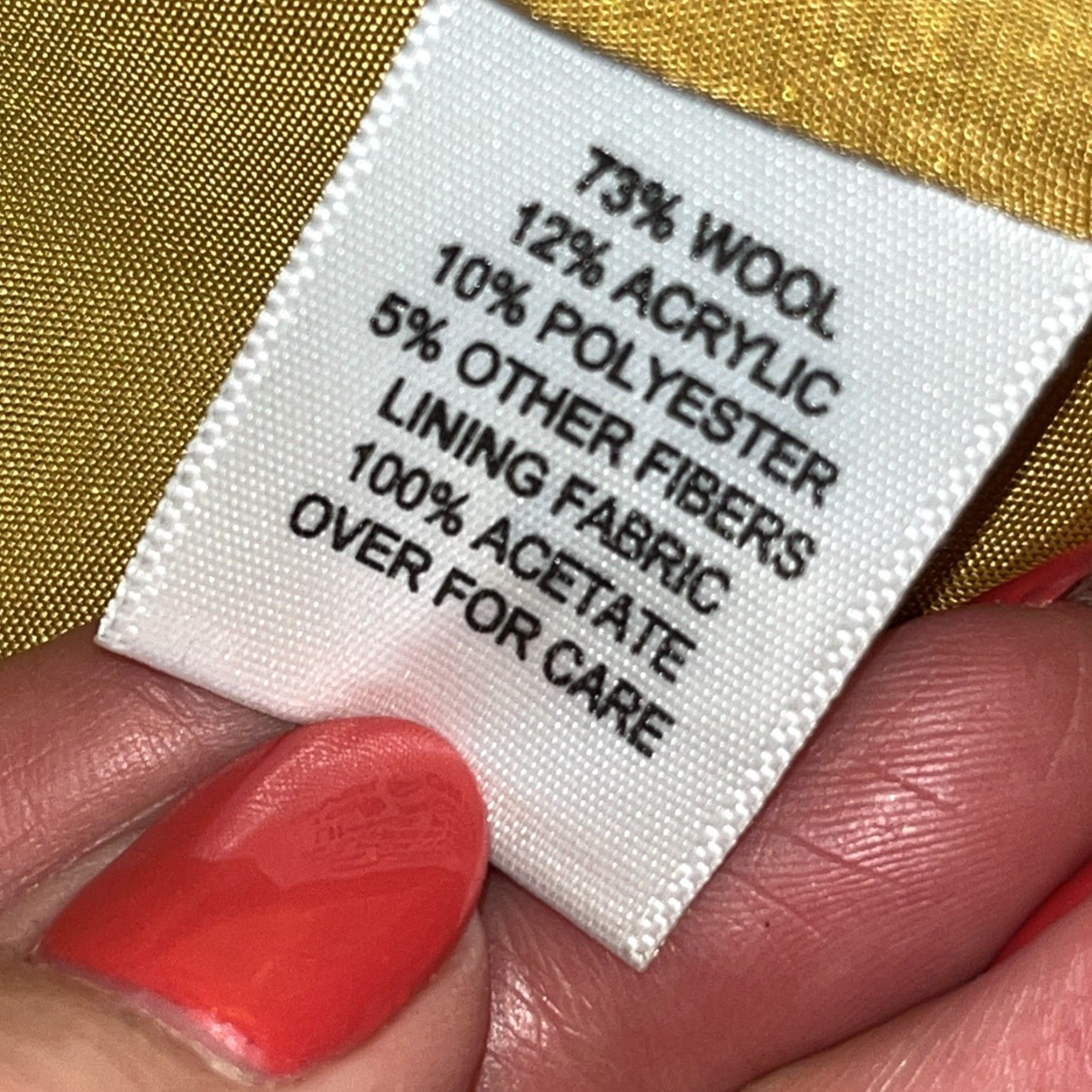 Vintage VINTAGE Relativity Wool Pea Coat Mustard Yellow Short Lined Button Up Straps Double Breasted Petite Womens PM Size 32" / US 10 / IT 46 - 4 Thumbnail