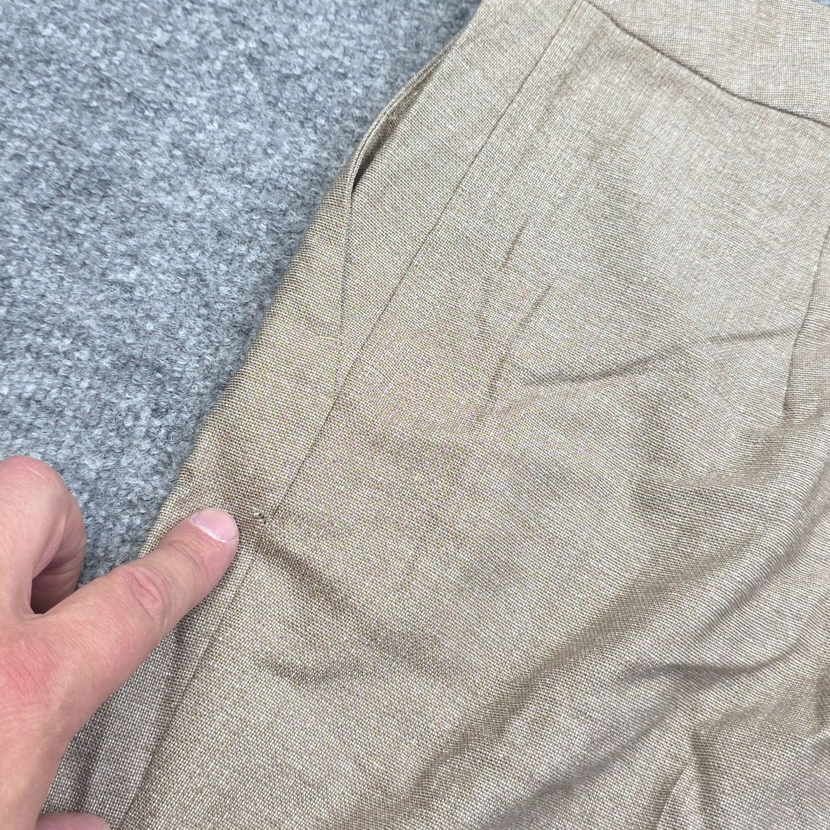 Max Mara Max Mara Pants Womens Beige Wool Silk Pleated Dress Trousers Italy Size 32" / US 10 / IT 46 - 7 Thumbnail