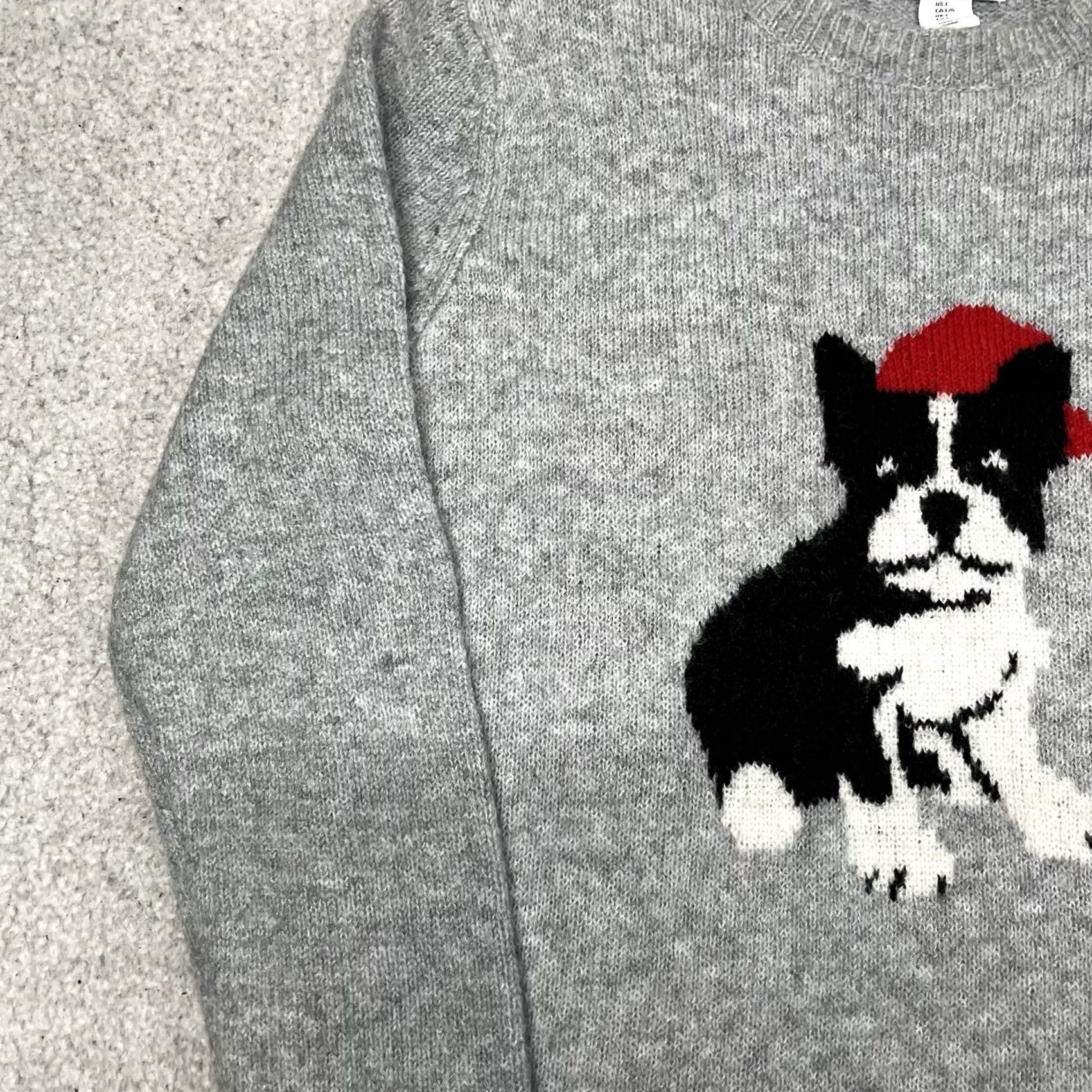 Vintage Cupcakes and Cashmere Dog Sweater Womens L Crew Neck Long Sleeve Gray Knit Pullover Christmas Holiday Animal Pattern Autumn Winter Size L / US 10 / IT 46 - 4 Thumbnail