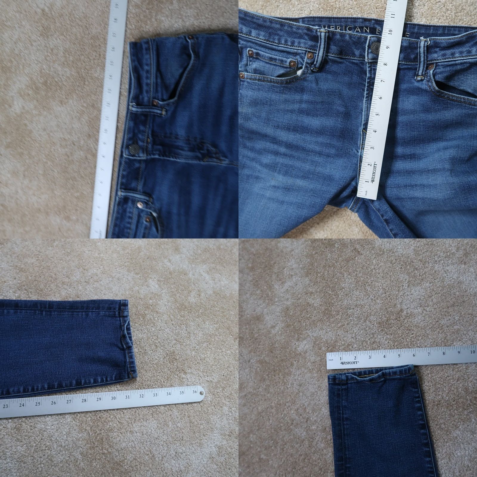 American Eagle Outfitters American Eagle Outfitters Jeans Skinny Mens 32x34 Blue Denim Airflex Stretch 5-Pocket Distress Medium Wash Regular Rise Slim Fit Casual Vintage No N/A Size US 32 / EU 48 - 8 Thumbnail