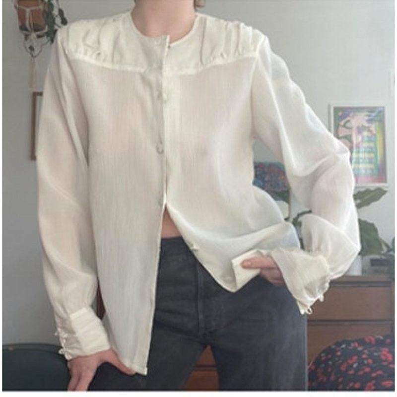 Oscar De La Renta RARE Vintage Oscar De la Renta Sheer Button Down Blouse 10 Size L / US 10 / IT 46 - 8 Thumbnail