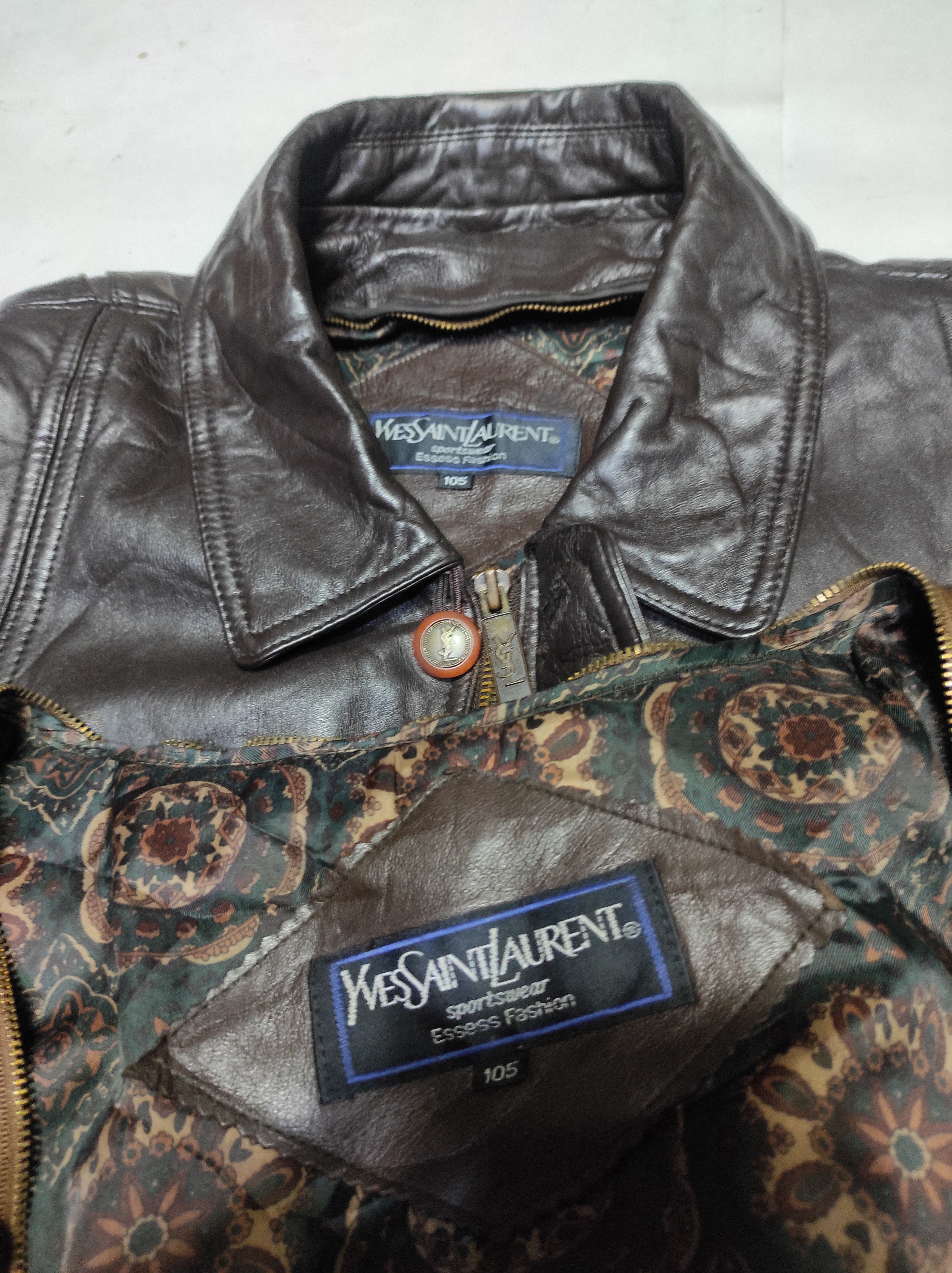 Yves Saint Laurent Beautiful Yves Saint Laurent Bomber jacket Genuine Leather Size US L / EU 52-54 / 3 - 10 Thumbnail