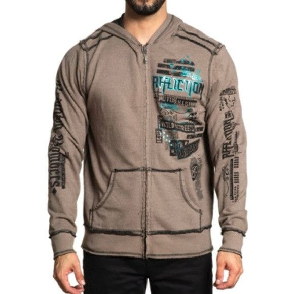 Affliction NEW AFFLICTION BRIGHTON BOMBERS LIVE FAST REVERSIBLE HOODIE Size US L / EU 52-54 / 3 - 4 Thumbnail
