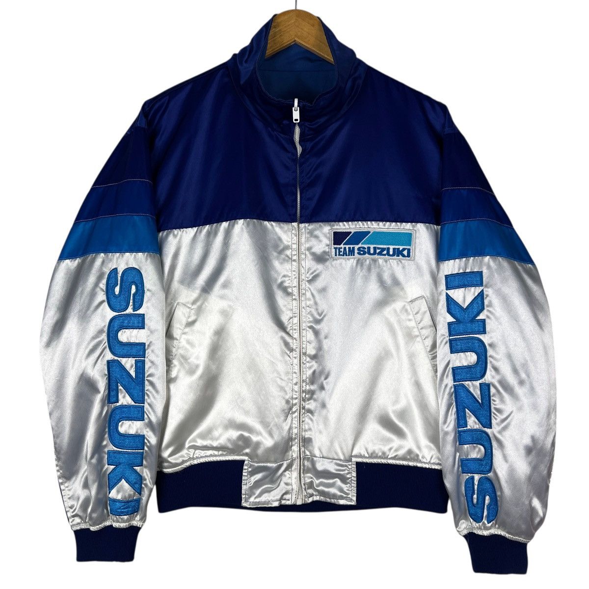 Vintage Vintage Team Suzuki Racing team Reversible Bomber Jacket Size US L / EU 52-54 / 3 - 1 Thumbnail