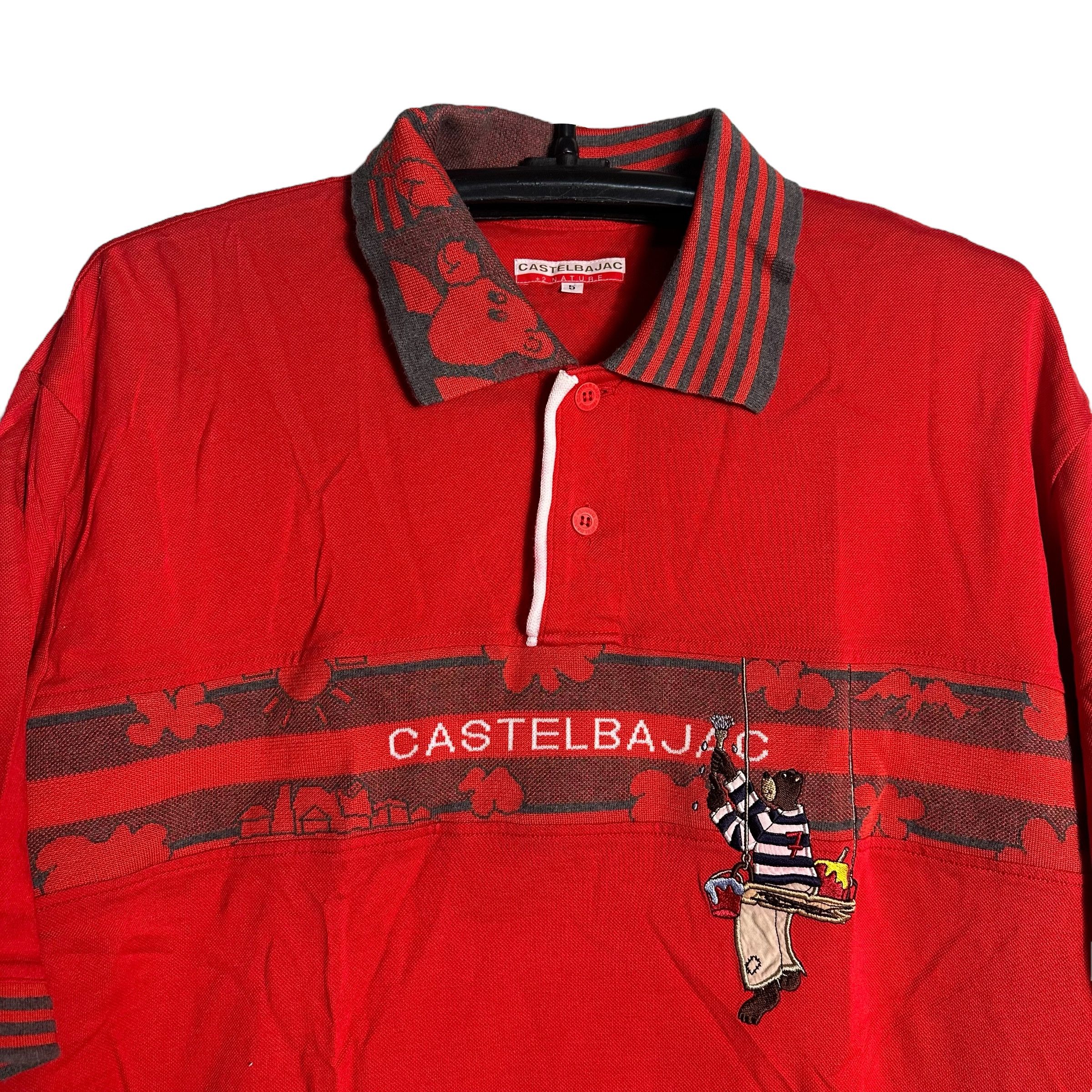 Jean Charles De Castelbajac 🔥RARE 🔥Vintage Castlebajac +2 Nature Pop Art Polo Shirt Size US XXL / EU 58 / 5 - 2 Thumbnail