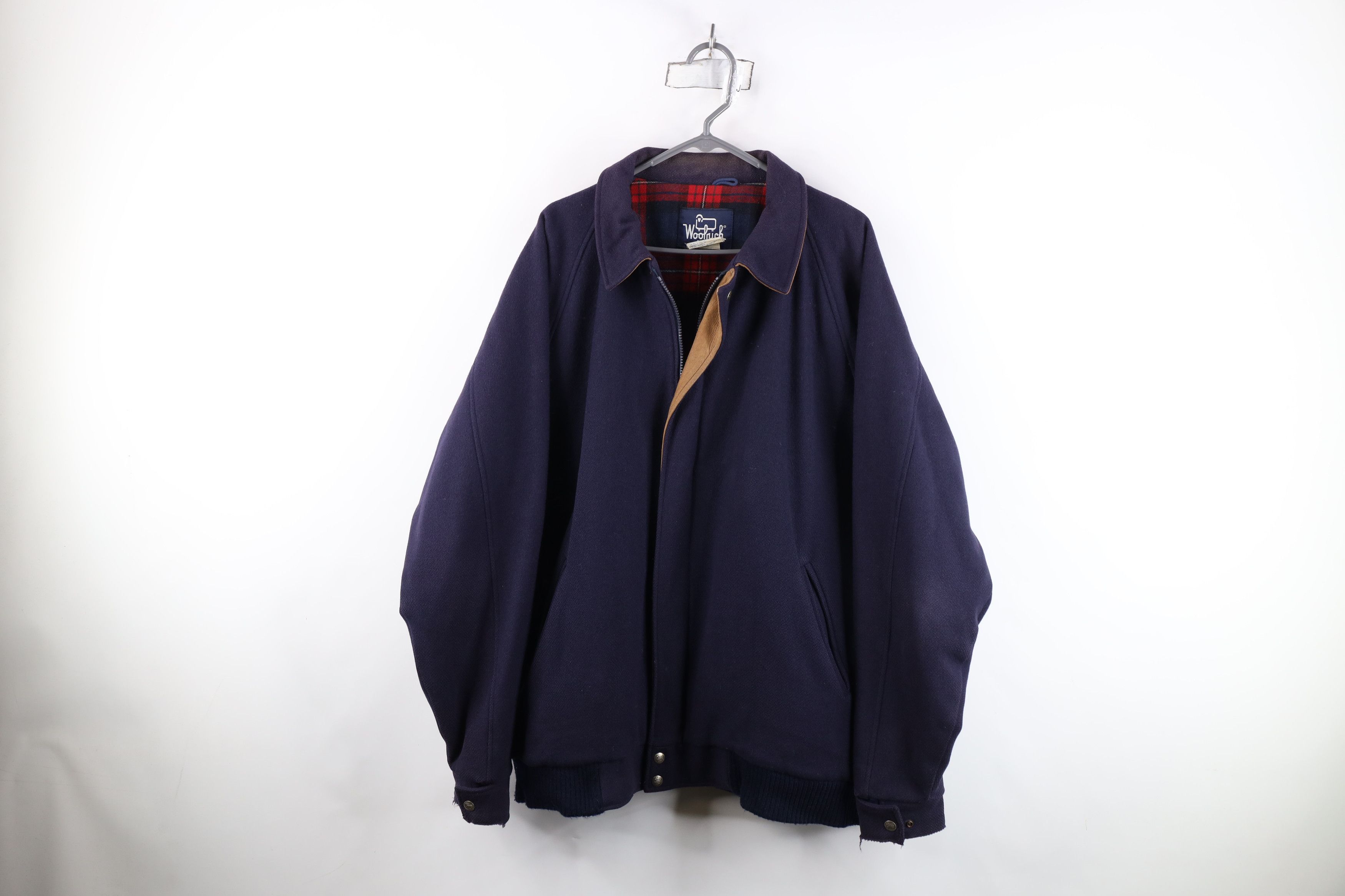 Woolrich Woolen Mills Vintage 90s Woolrich Full Zip Bomber Jacket Navy Blue USA Size US XL / EU 56 / 4 - 1 Thumbnail