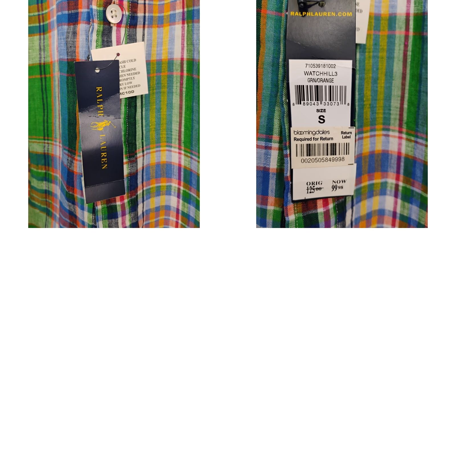 Polo Ralph Lauren Polo Ralph Lauren Button-Up Shirt Multicolor Linen Classic Fit Mens S Small Button Down Collared Long Sleeve Casual Travel 100% Linen Size US S / EU 44-46 / 1 - 8 Thumbnail
