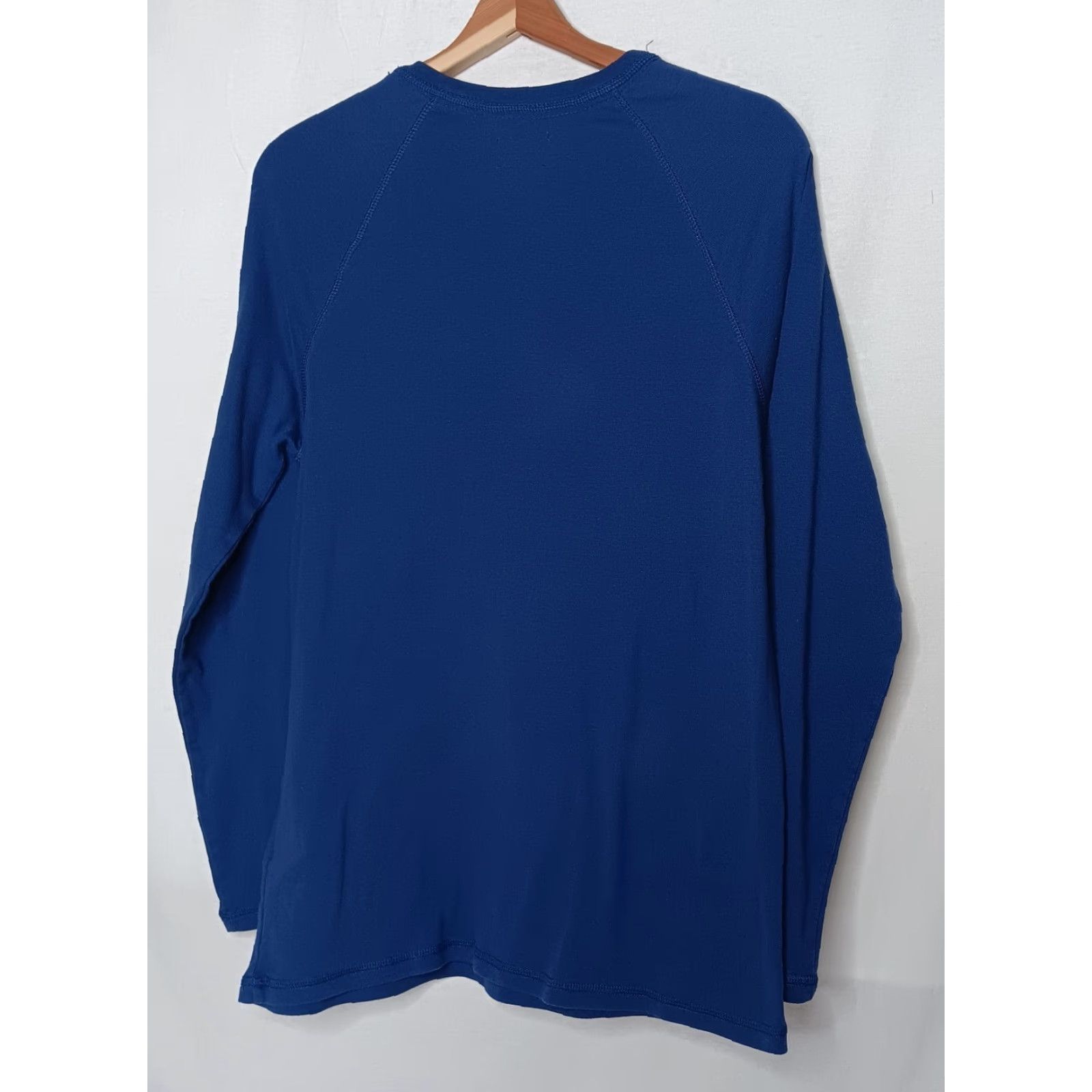 Vintage Lanz of Salzburg Shirt Women M Long Sleeve Henley Button Blue Cotton Blend Knit Casual Classic Comfort Fall Winter Spring Size M / US 6-8 / IT 42-44 - 3 Thumbnail