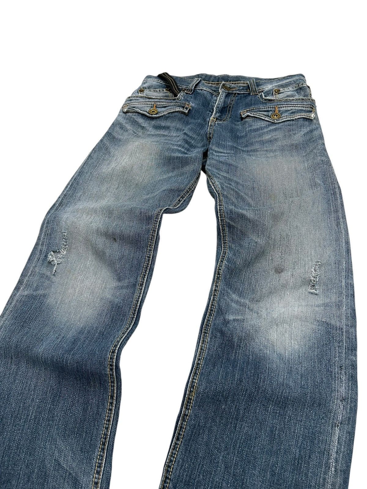 20471120 × GOSTAR DE FUGA × Japanese Brand Back Japan Jean Distressed Light Washed Junya Watanabe Style Size US 29 - 3 Thumbnail