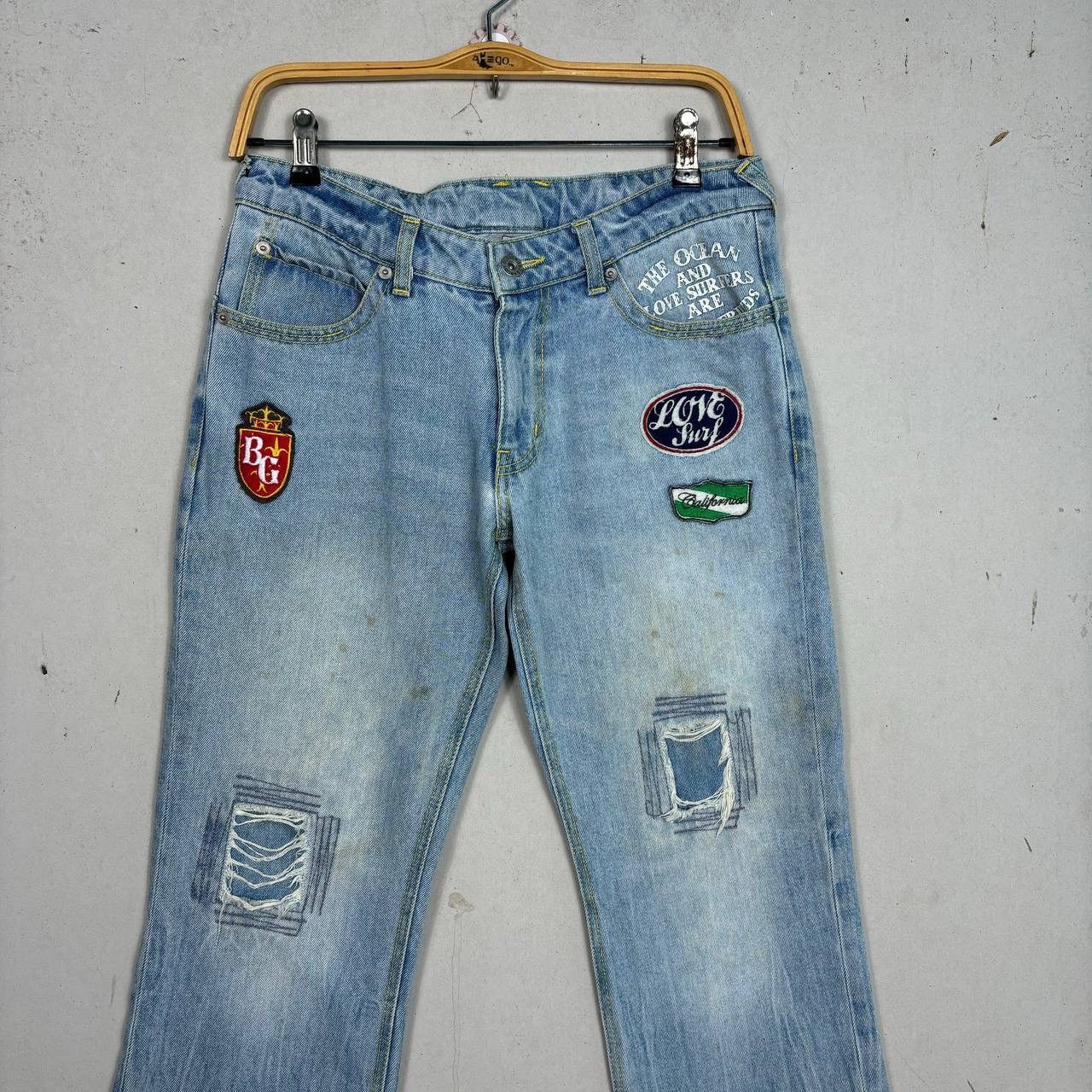 Body Glove Vintage Body Glove Patchwork Jeans 90s Surf Distressed Size US 30 / EU 46 - 3 Thumbnail