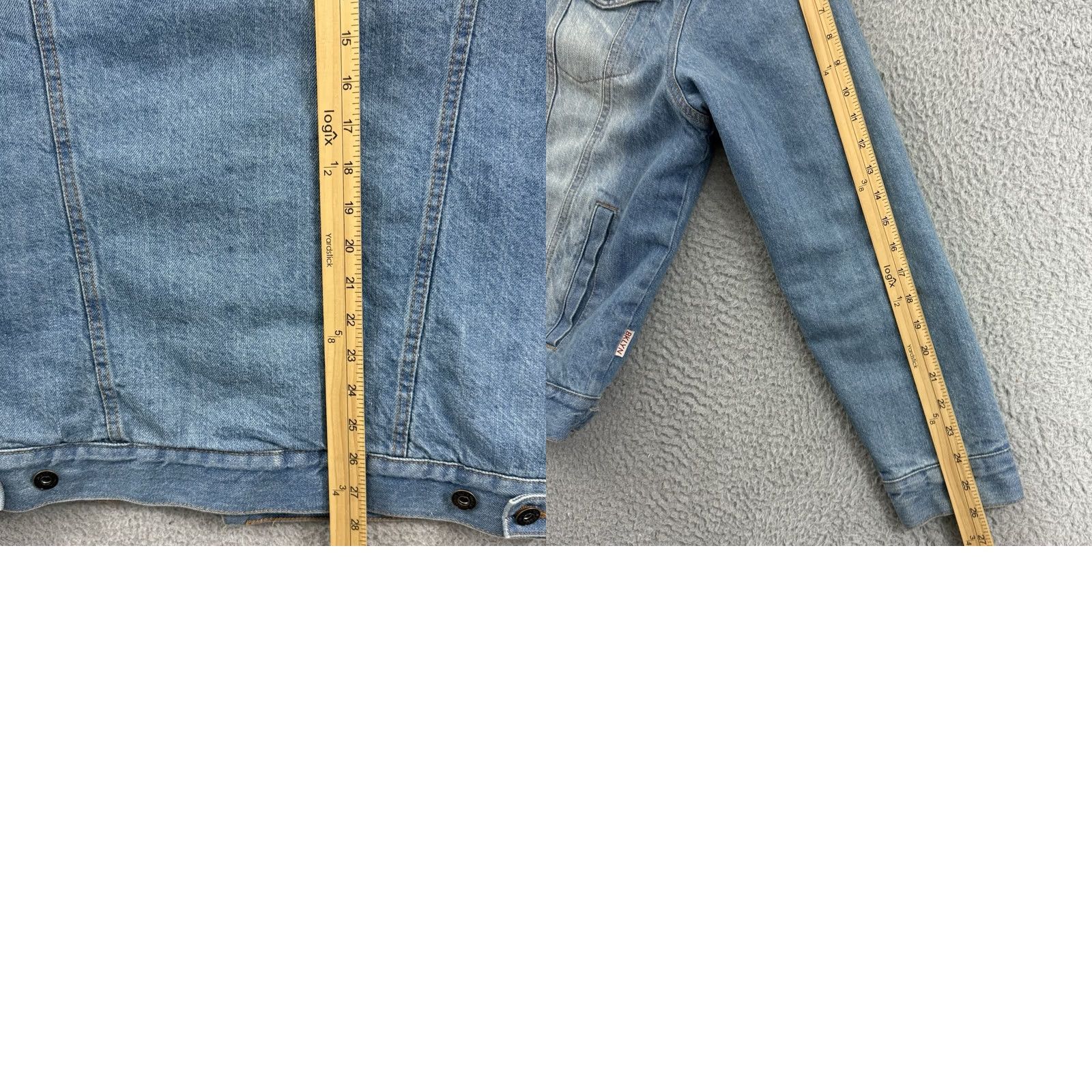 Denime Brooklyn Cloth Jacket Mens Medium Blue Denim Sherpa Lined Trucker Button Outdoor Shirt Jacket Bomber Size US M / EU 48-50 / 2 - 9 Thumbnail