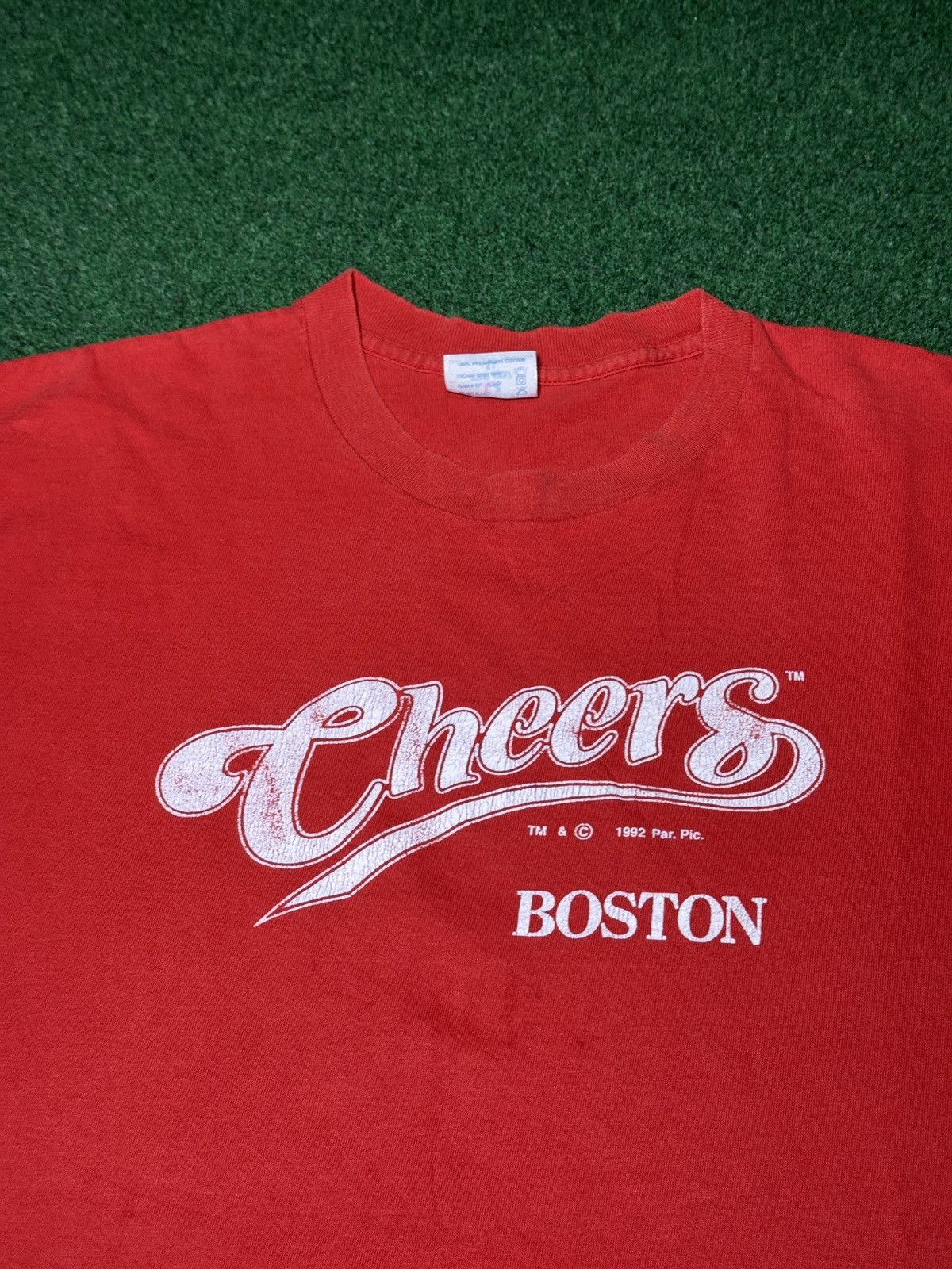 Vintage Cheers Boston Vintage 90s Red XL Graphic T Shirt 23x30 Retro Size US XL / EU 56 / 4 - 2 Thumbnail