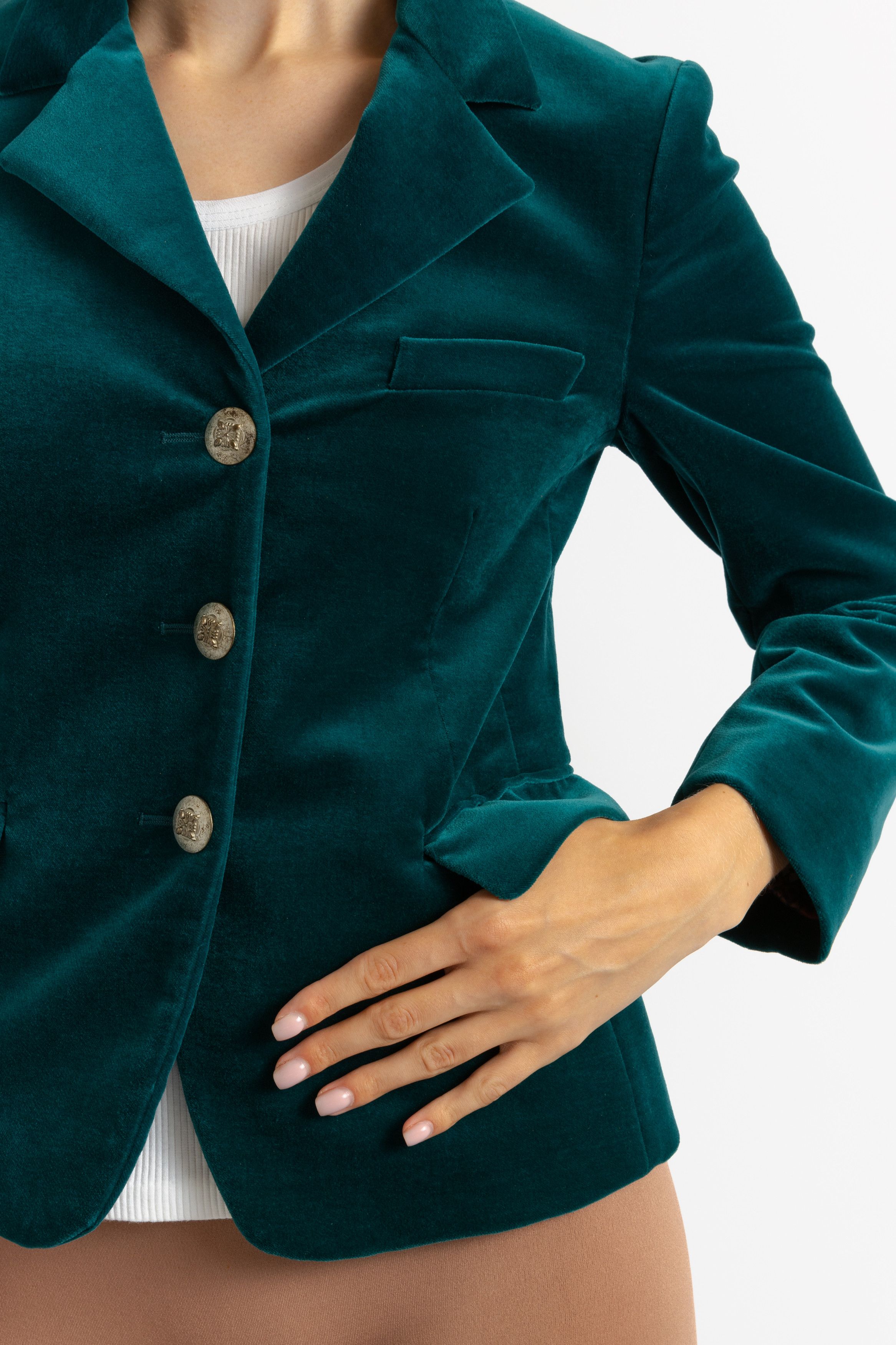 Etro Velvet Velour Blue ETRO Milano Blazer Crop Blazer 5937 Size S / US 4 / IT 40 - 7 Thumbnail
