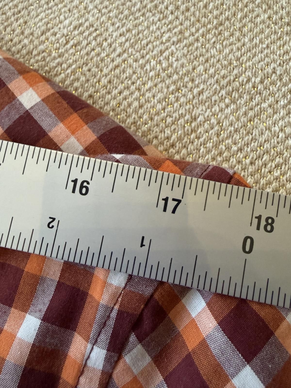 Ben Sherman Ben Sherman Orange and Burgundy Plaid Short Sleeve Button-Up Size US M / EU 48-50 / 2 - 5 Thumbnail