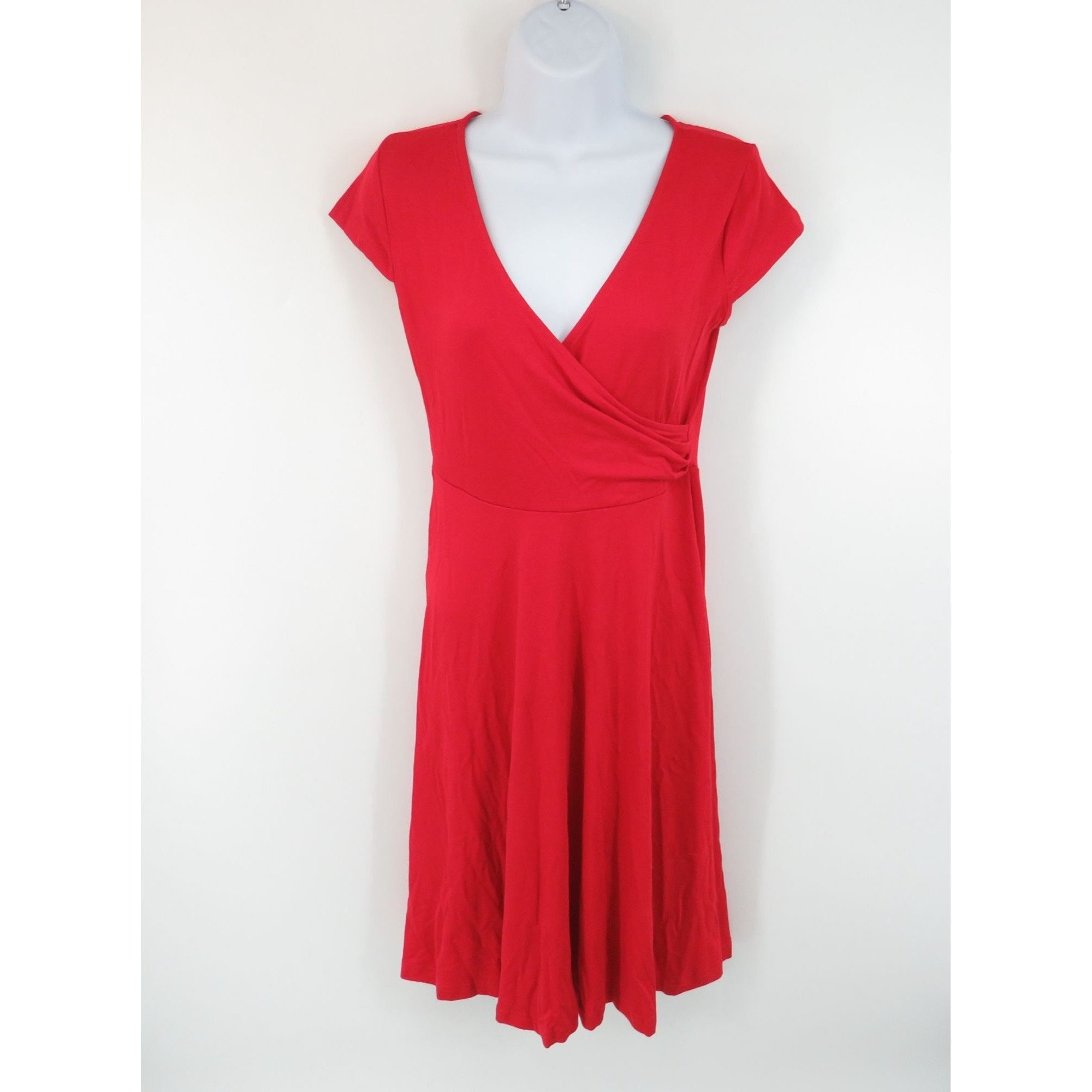Other Oxiuly Fashion Womens Red Wrap V-Neck Short Sleeve Dress Siz Size S / US 4 / IT 40 - 1 Thumbnail