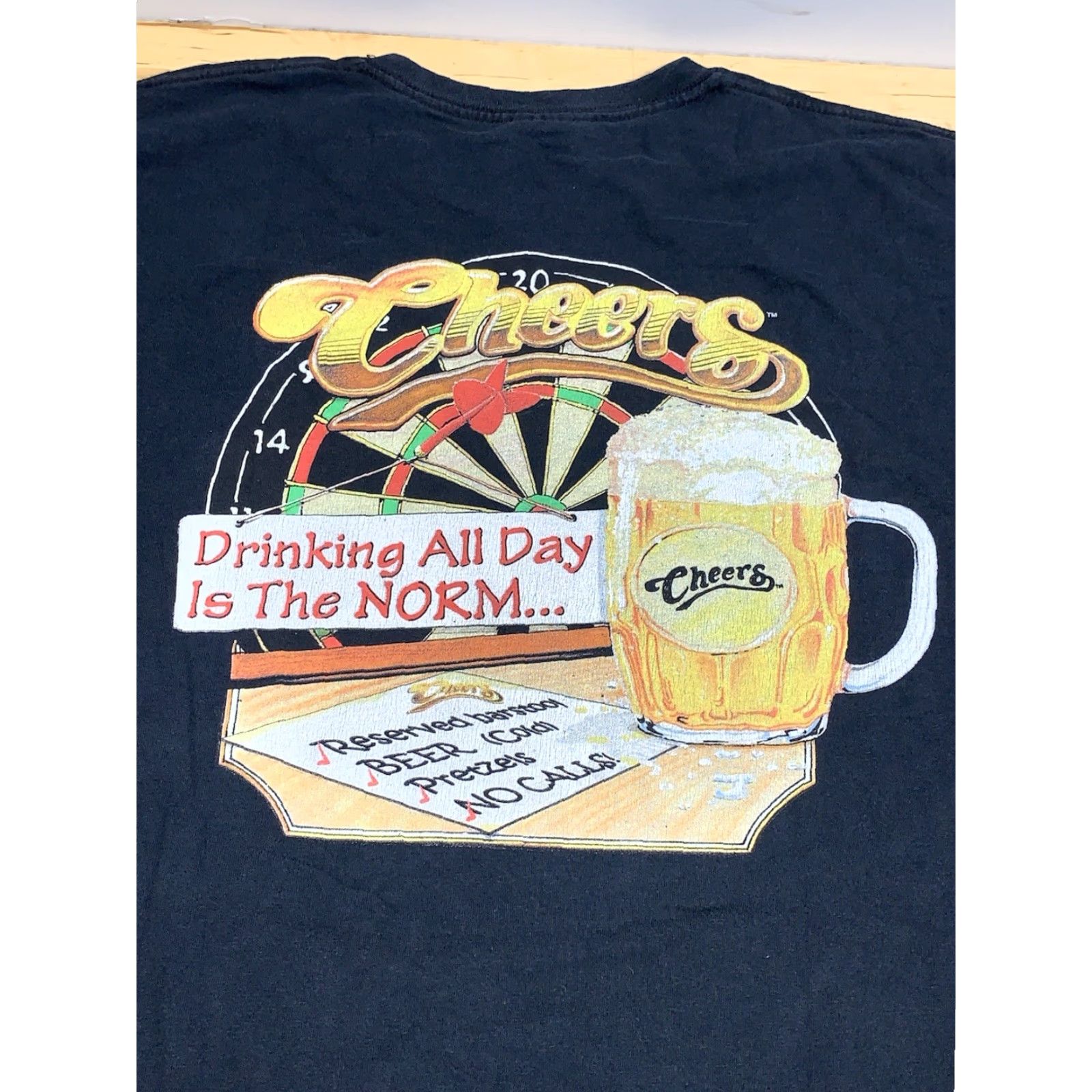 Gildan Cheers Boston Shirt Mens XL Black Drinking Is The Norm 11618 Size US XL / EU 56 / 4 - 7 Thumbnail