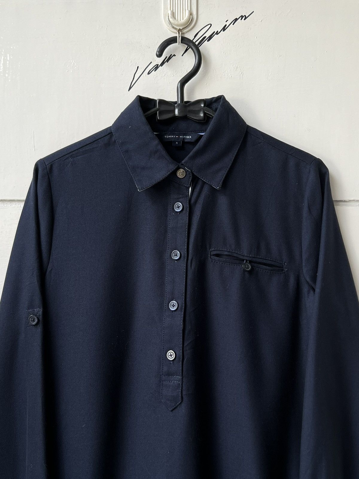 Tommy Hilfiger TOMMY HILFIGER Navy Shirt Size US XS / EU 42 / 0 - 12 Thumbnail