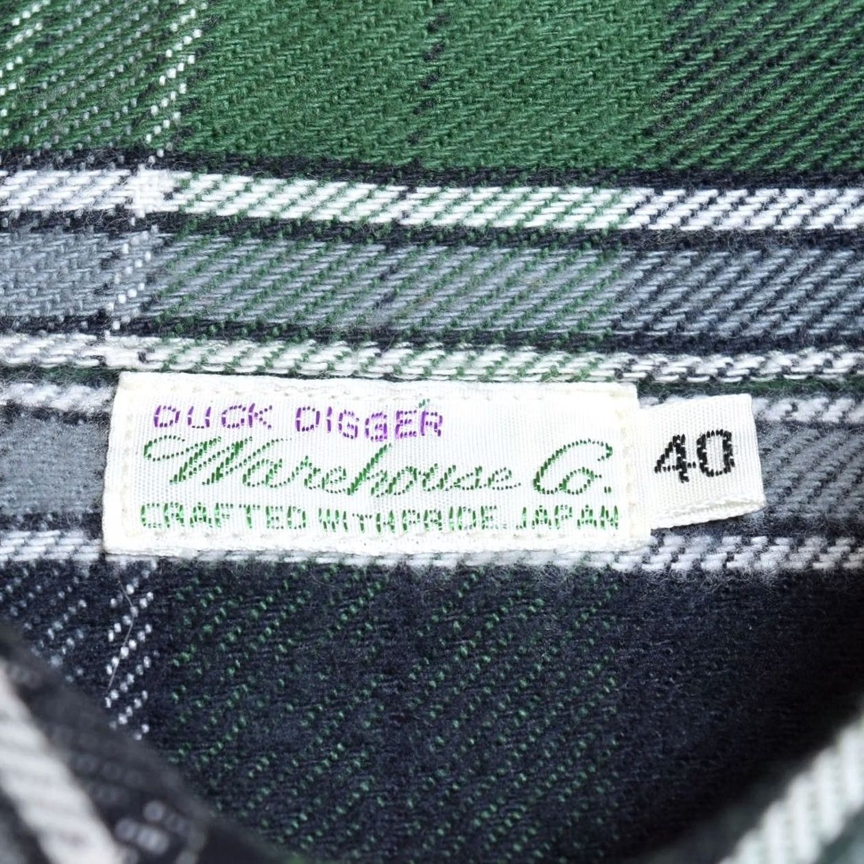 Warehouse DUCK DIGGER WAREHOUSE checked flannel shirt 40 Green Men Size US L / EU 52-54 / 3 - 6 Thumbnail