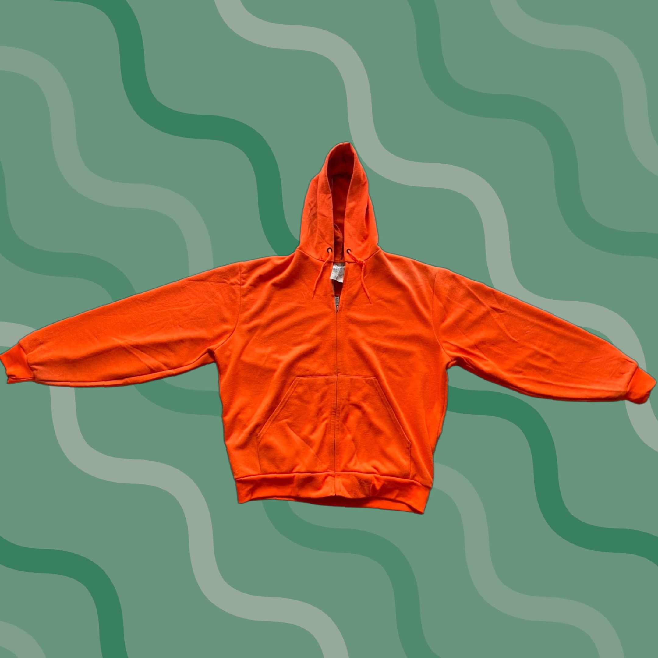 Vintage VINTAGE Orange Men’s L Hunting Hoodie Full Zip Hooded Lined Made In USA 80s 90s Size US L / EU 52-54 / 3 - 1 Thumbnail
