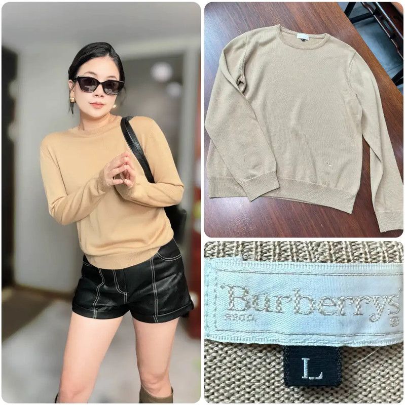 Burberry Burberry Beige Wool Knit Sweater for Women Size ONE SIZE - 1 Thumbnail