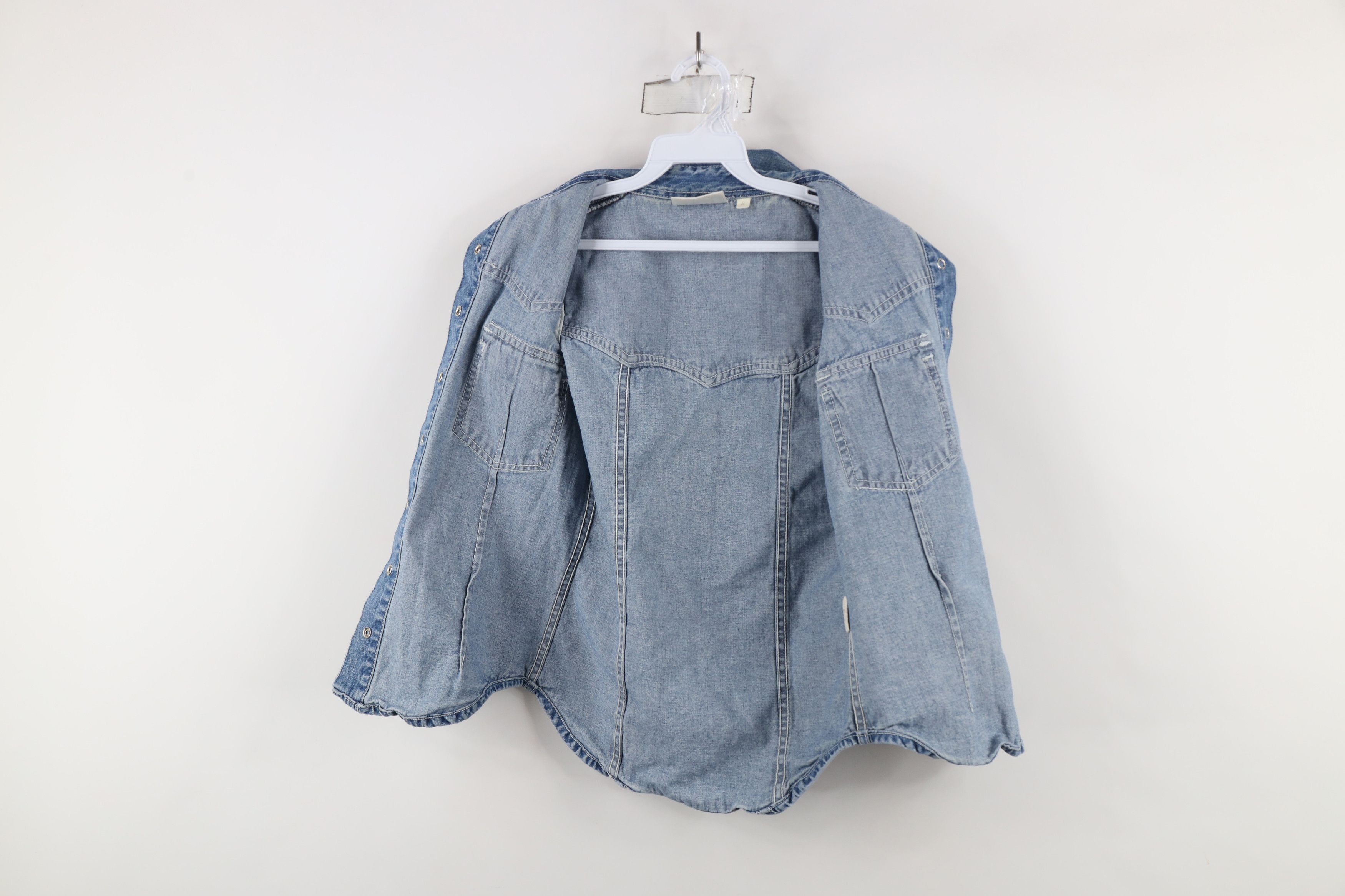 DKNY × Vintage Vintage 90s DKNY Western Denim Jean Sleeveless Button Shirt Size S / US 4 / IT 40 - 8 Thumbnail