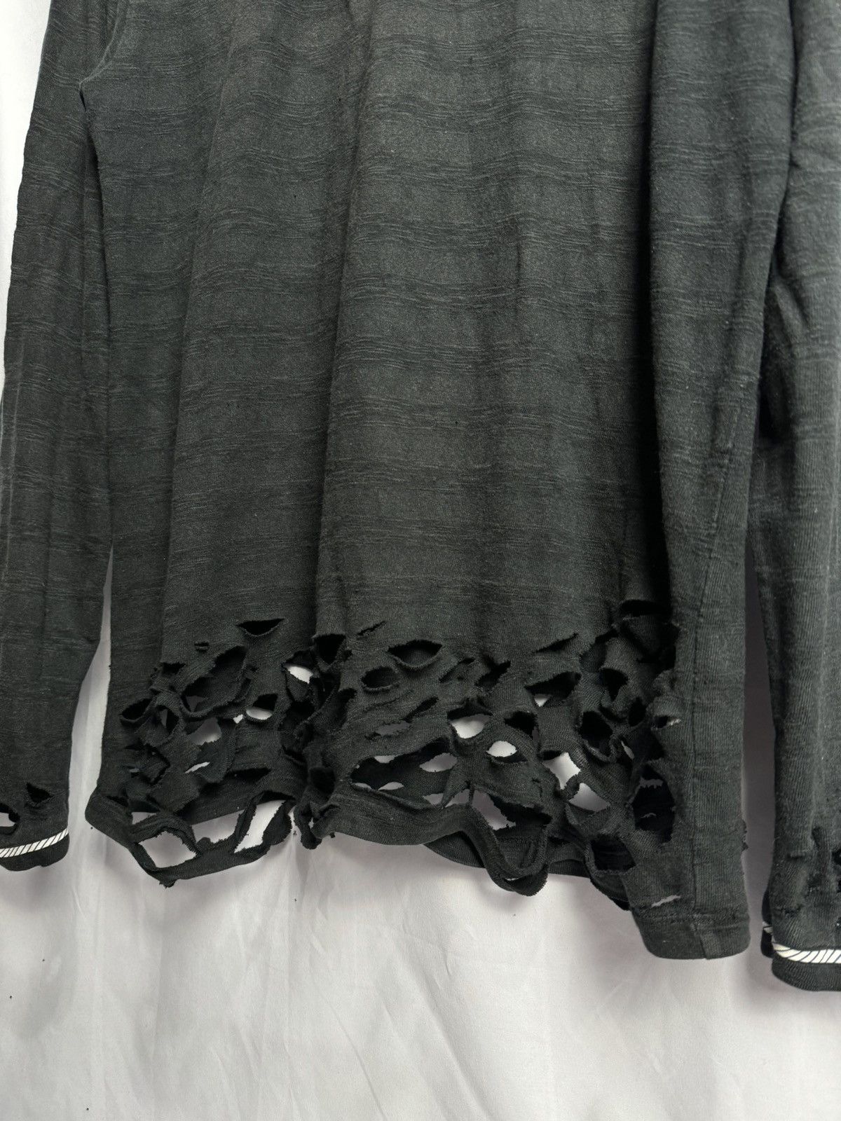 Japanese Brand Distressed Stripe Shadow Beams Long Sleeve Size US L / EU 52-54 / 3 - 4 Thumbnail