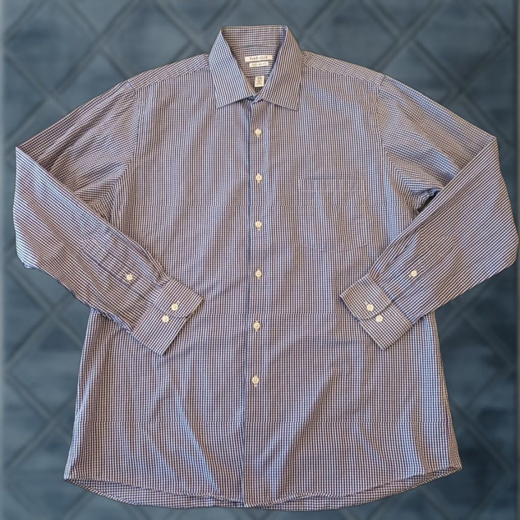 Van Heusen Van Heusen Shirt Mens 16.5 Purple Plaid Long Sleeve Button Up Size US XL / EU 56 / 4 - 1 Thumbnail