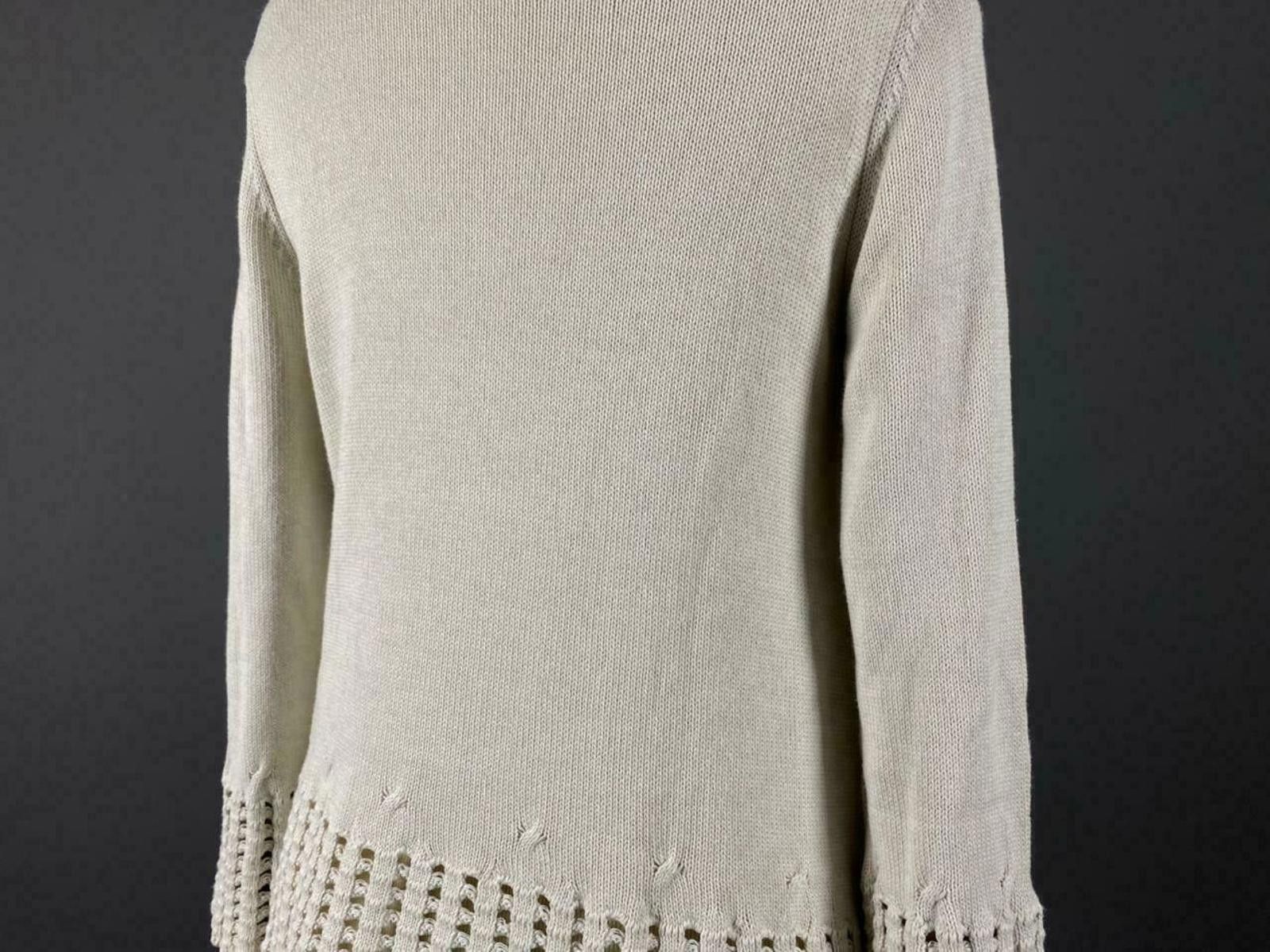 Designer Ladies Hemisphere Beige Knit Long Sleeve Short Dress Size 34 Size M / US 6-8 / IT 42-44 - 8 Thumbnail