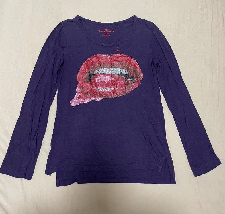 Vivienne Westwood Vivienne Westwood Vintage Purple Lip Longsleeve Top - dmc Size US M / EU 48-50 / 2 - 1 Thumbnail