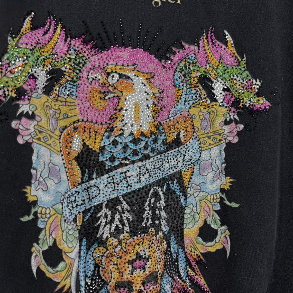 Ed Hardy Vintage Distressed Zip Hoodoe Ed Hardy Rhynestone Size US M / EU 48-50 / 2 - 10 Thumbnail
