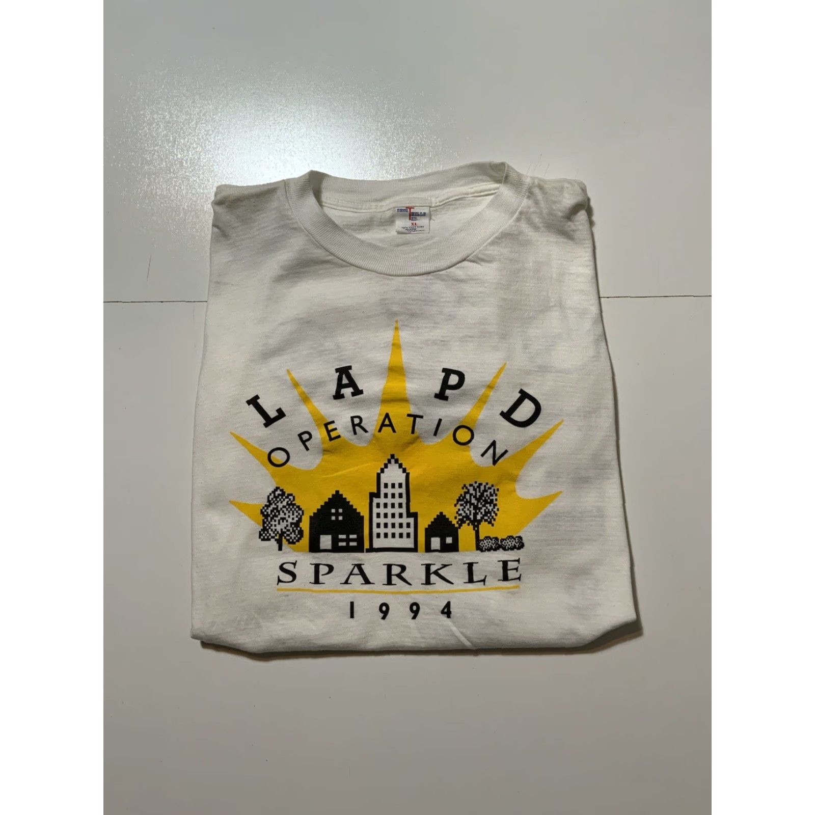 Vintage VINTAGE 1994 LAPD Operation Sparkle T-Shirt XL White Single Stitch Short Sleeve Mens Women? Size US XL / EU 56 / 4 - 2 Thumbnail