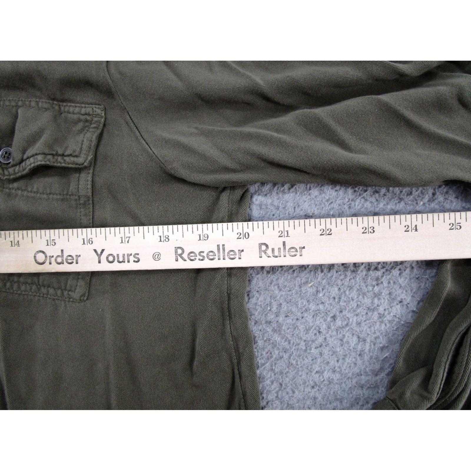 Vintage Maurices Button-Up Shirt L Olive Army Military Green 100% Viscose Long Sleeve Button-Up Women Casual Fall Spring Summer Size L / US 10 / IT 46 - 5 Thumbnail