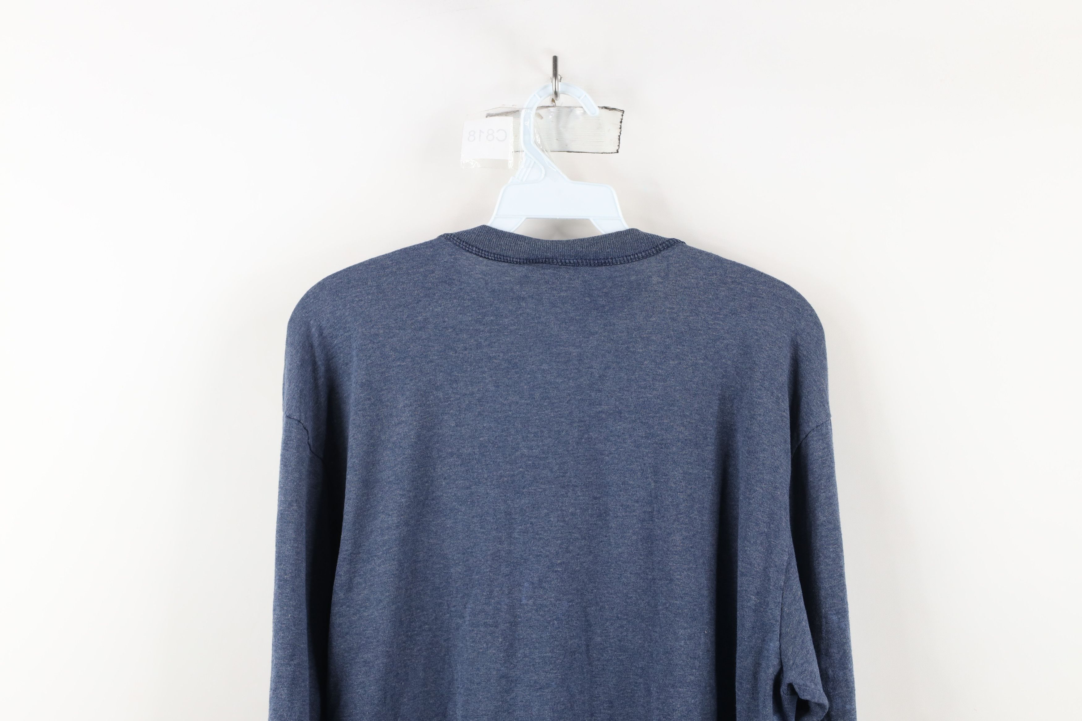 Vintage Vintage 90s Streetwear Blank Long Sleeve Henley T-Shirt Size US L / EU 52-54 / 3 - 13 Thumbnail