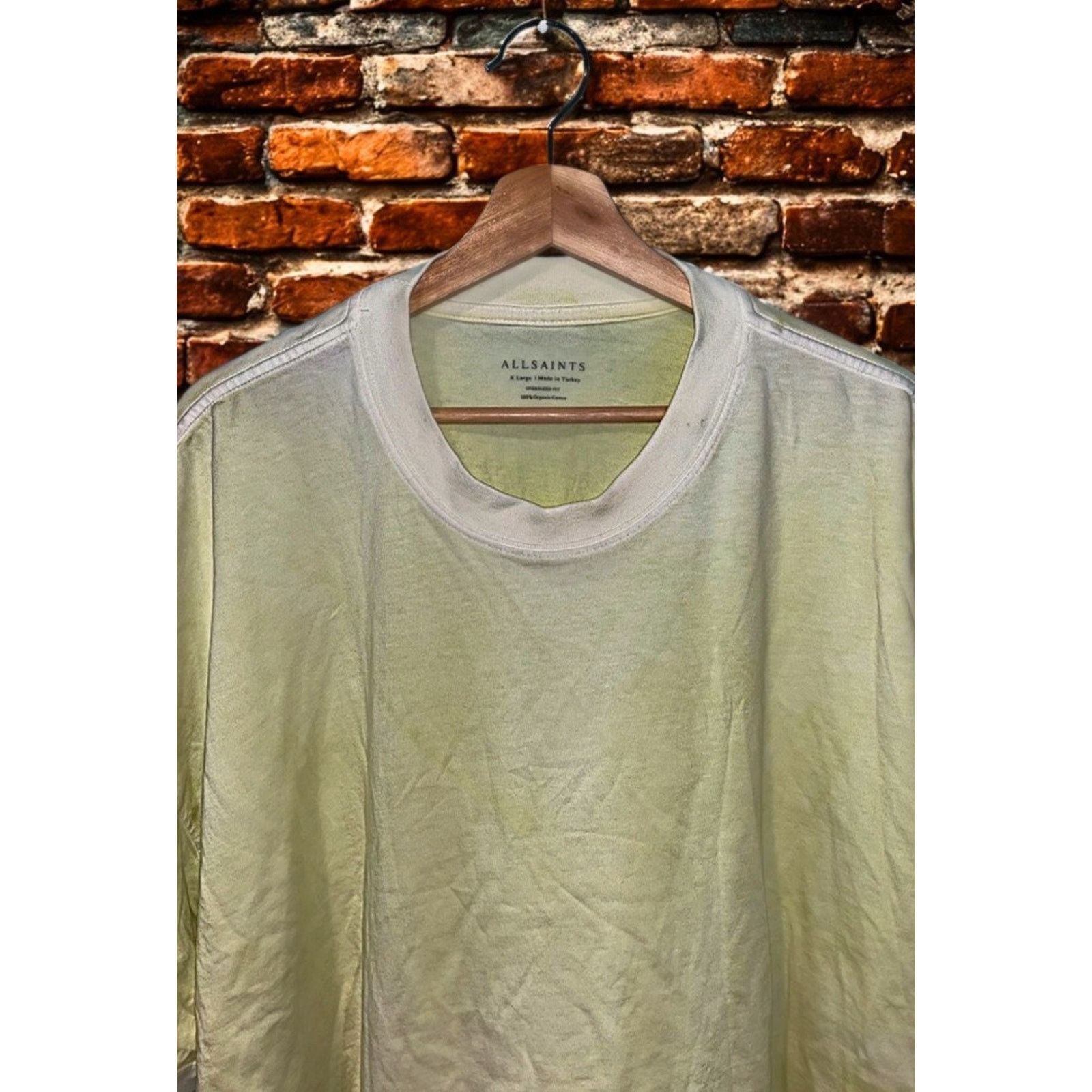 Allsaints ALLSAINTS Luca Oversized Tee XL Chartreuse Organic Cotton Size US XL / EU 56 / 4 - 3 Thumbnail